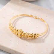 2 Line Kid's Beads Cuff Bracelet (D91) on travertine