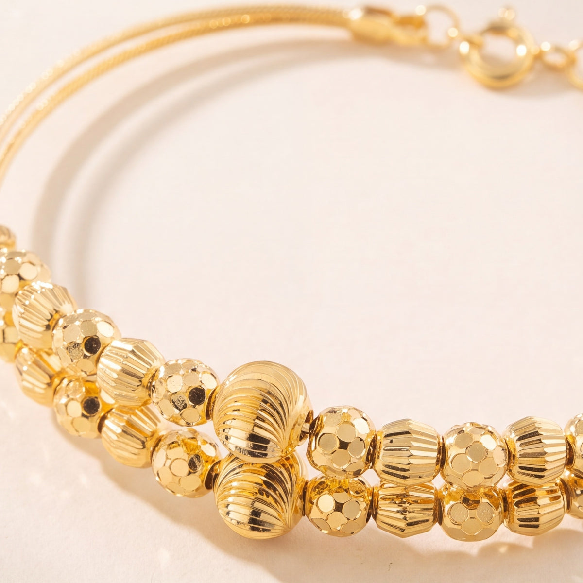 2 Line Kid's Beads Cuff Bracelet (D91) design detail