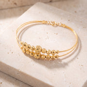 2 Line Kid's Beads Cuff Bracelet (D92) on travertine