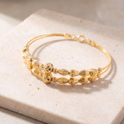 2 Line Kid's Beads Cuff Bracelet (D93) on travertine
