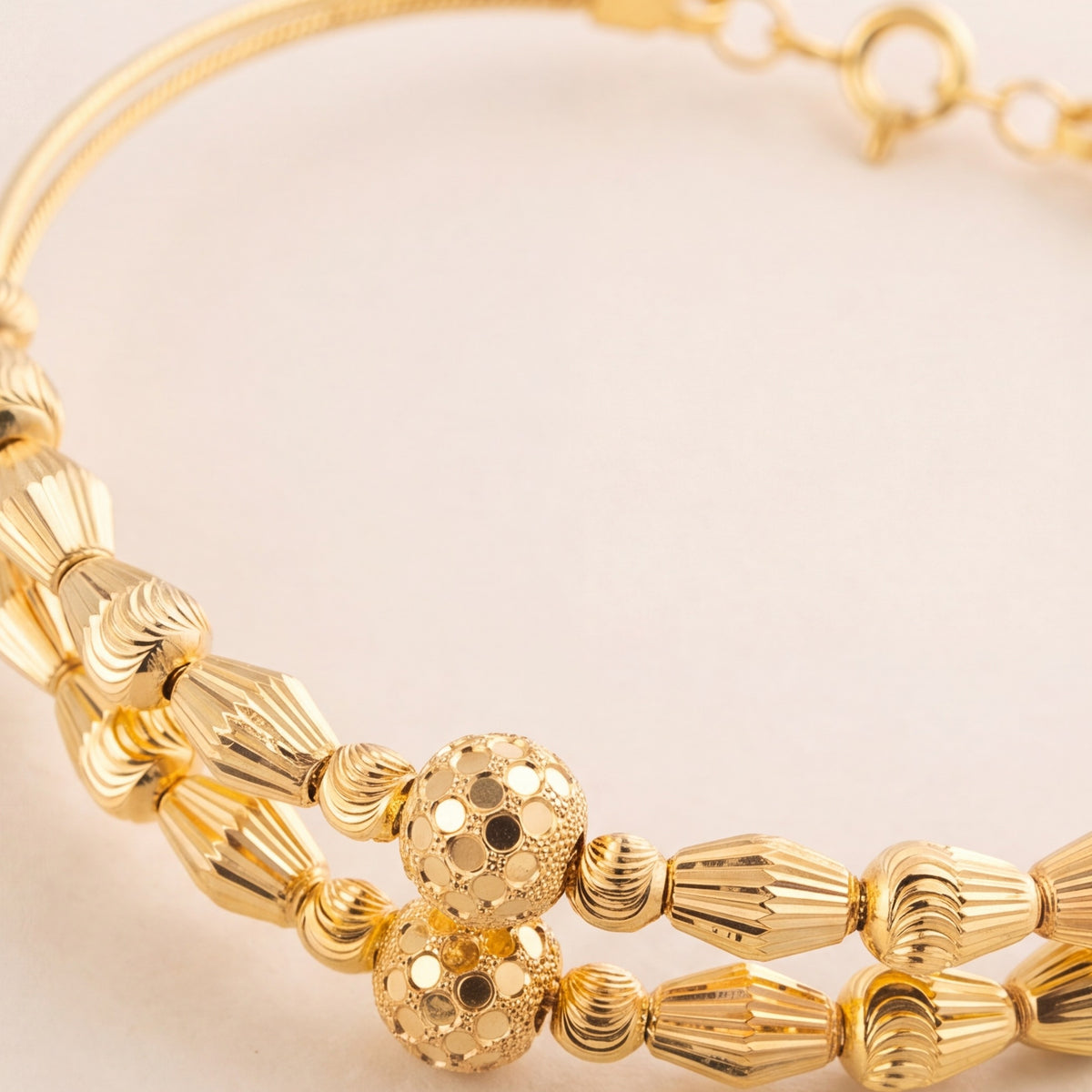 2 Line Kid's Beads Cuff Bracelet (D93) design detail