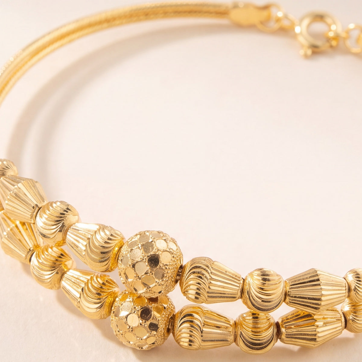 2 Line Kid's Beads Cuff Bracelet (D94) design detail