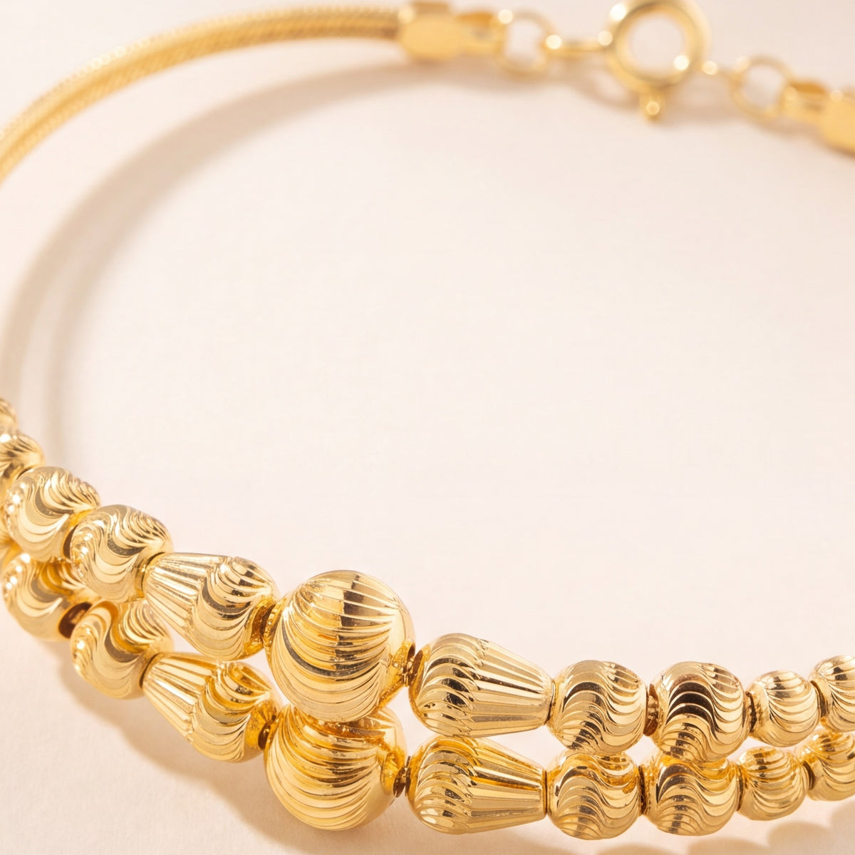 2 Line Kid's Beads Cuff Bracelet (D95) design detail