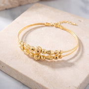 2 Line Kid's Beads Cuff Bracelet (D96) on travertine