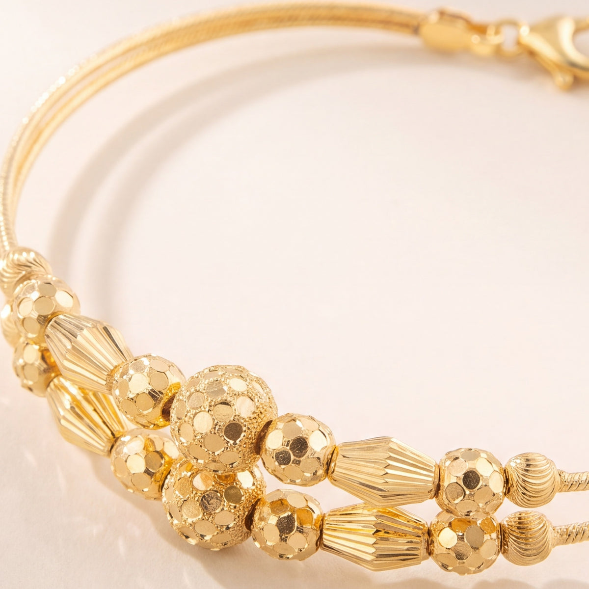 2 Line Kid's Beads Cuff Bracelet (D96) design detail