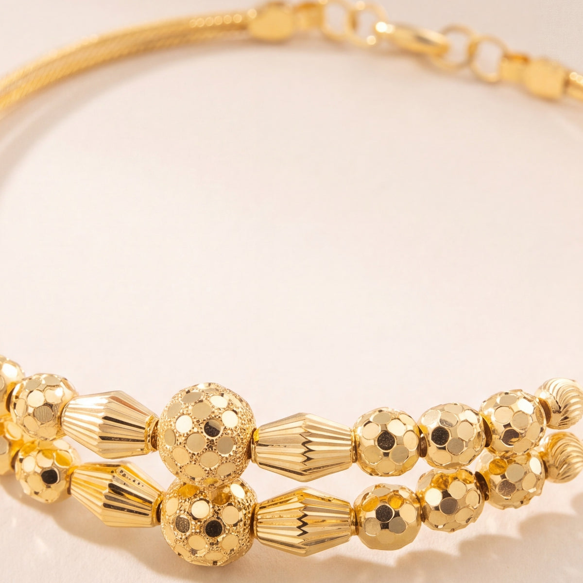 2 Line Kid's Beads Cuff Bracelet (D97) design detail