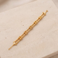 2 Line RP Beads Bracelet (D5) on travertine