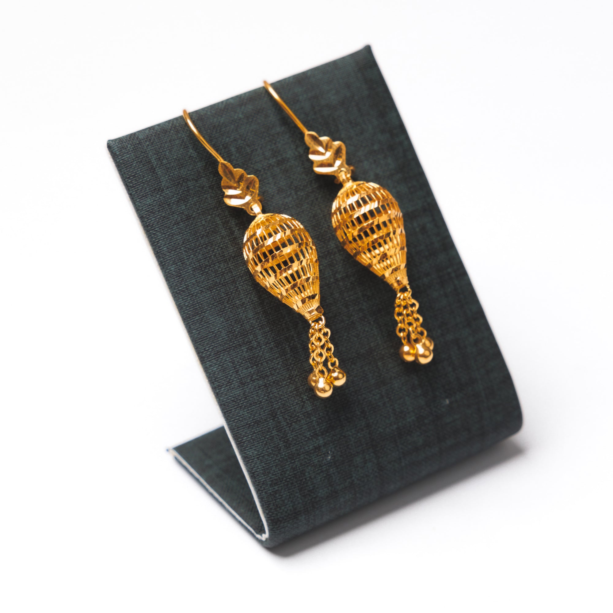 Barrel Shaped Earrings (D18) - Silver 925 & Gold Plated