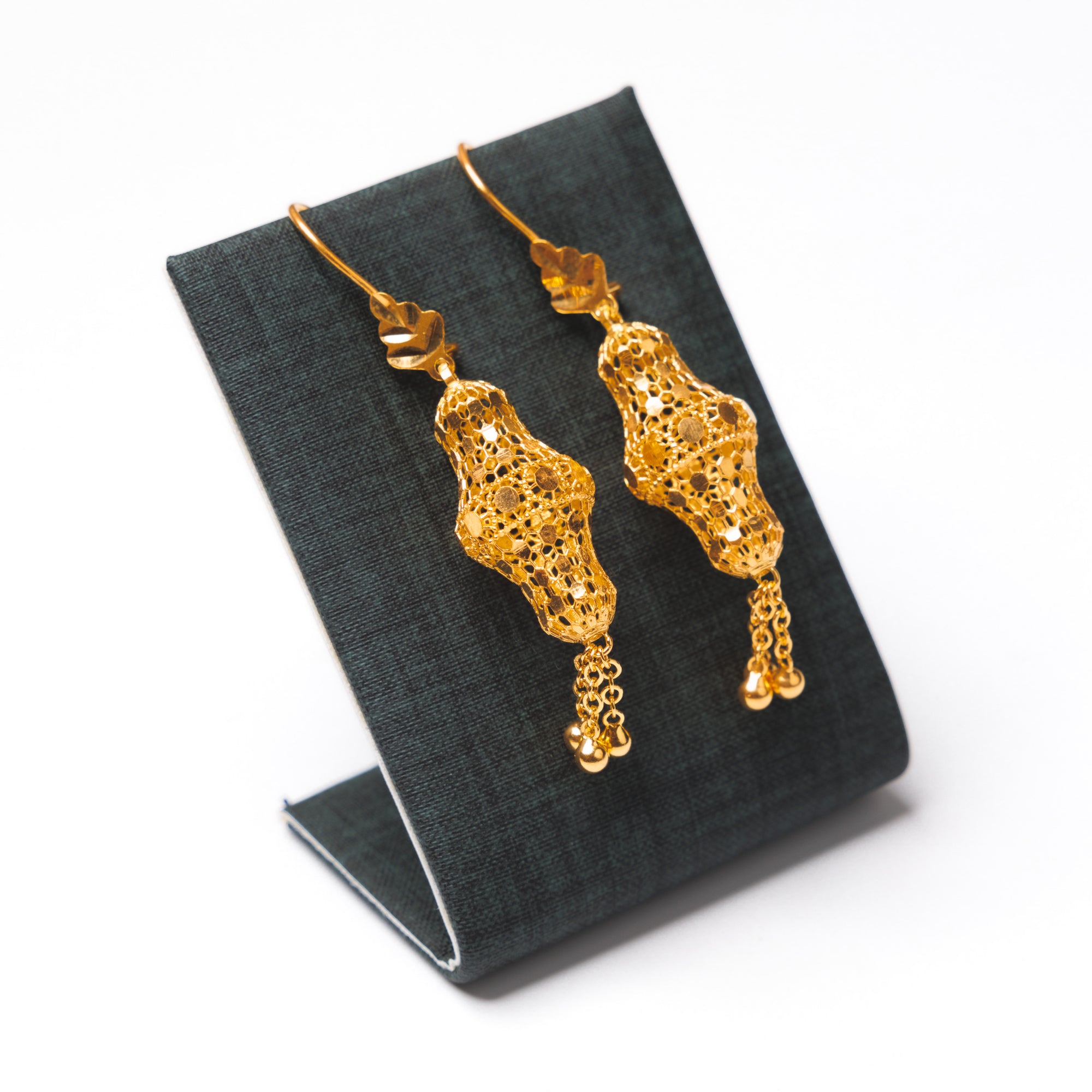 Barrel Shaped Earrings (D22) - Silver 925 & Gold Plated