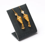 Barrel Shaped Earrings (D28) - Silver 925 & Gold Plated