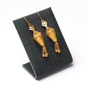 أقراط على شكل برميل (D28) - Silver 925 و Gold Plated
