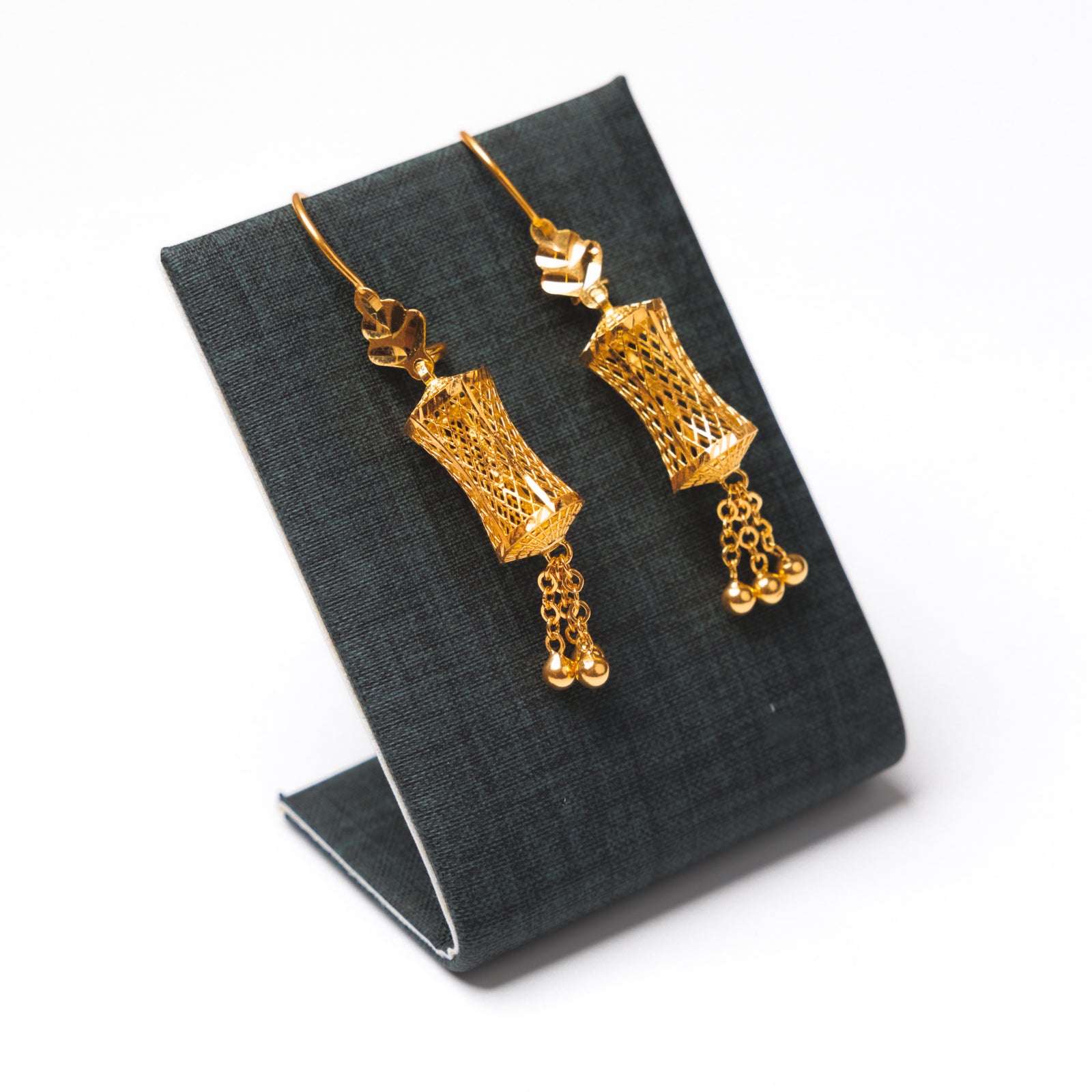 Barrel Shaped Earrings (D9) - Silver 925 & Gold Plated