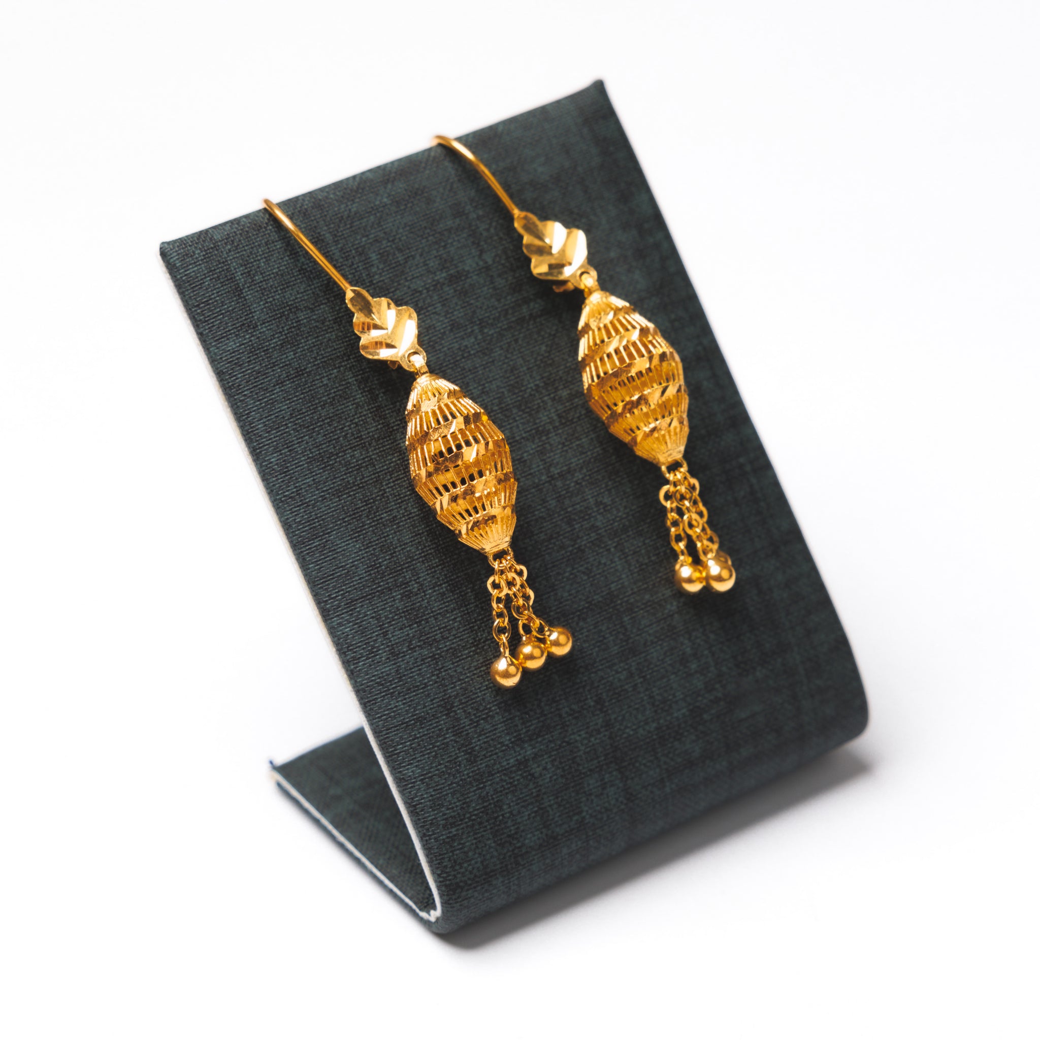 Barrel Shaped Earrings (D16) - Silver 925 & Gold Plated