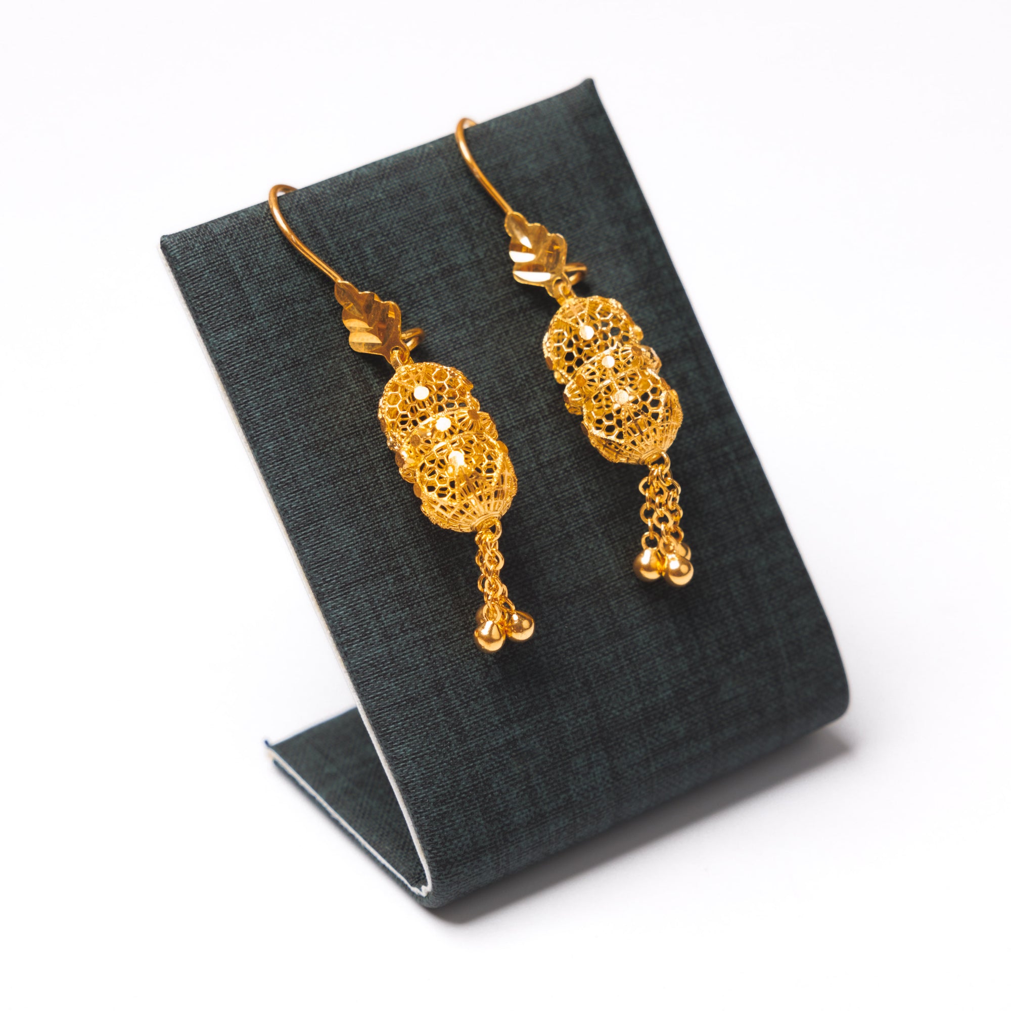 Barrel Shaped Earrings (D7) - Silver 925 & Gold Plated