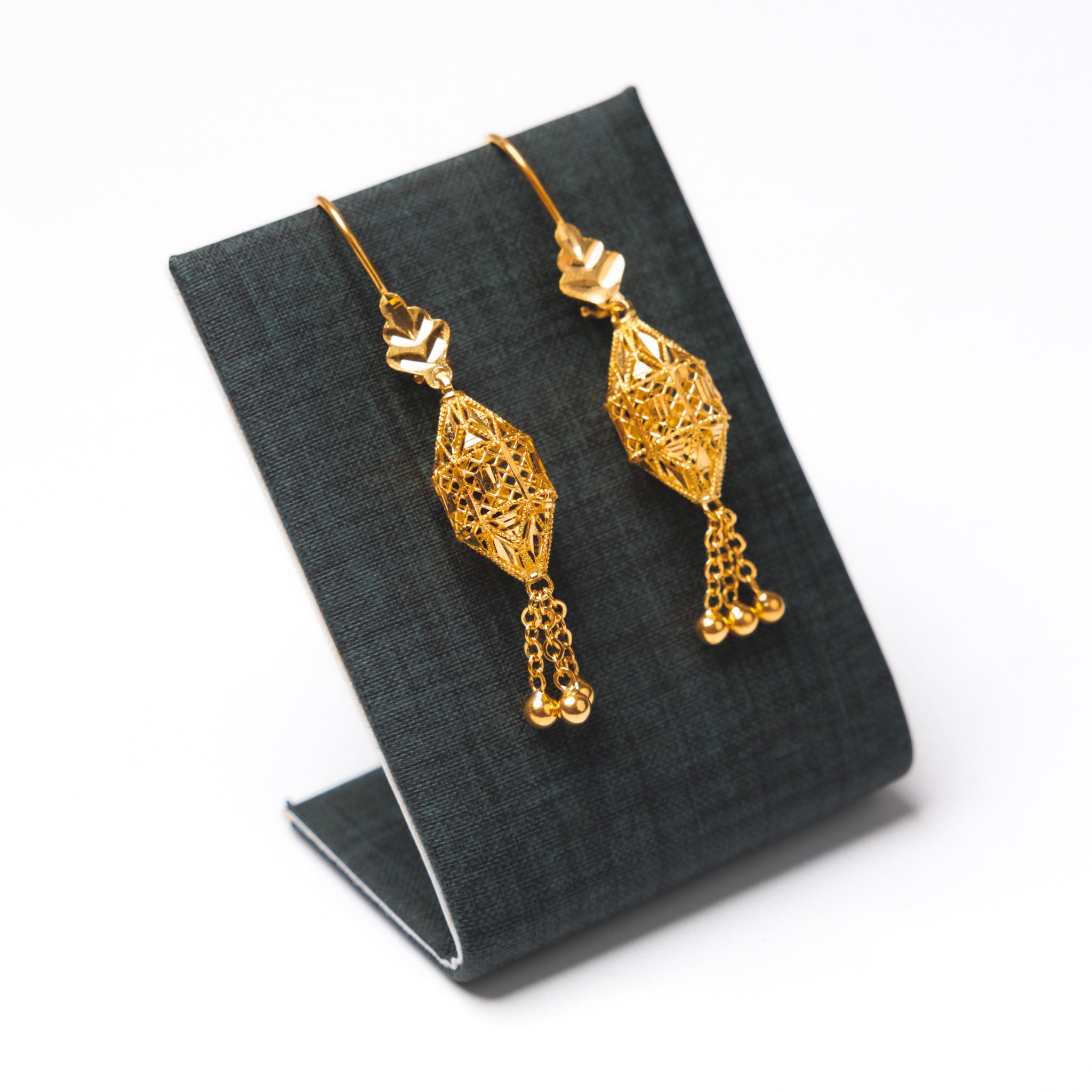 Barrel Shaped Earrings (D19) - Silver 925 & Gold Plated