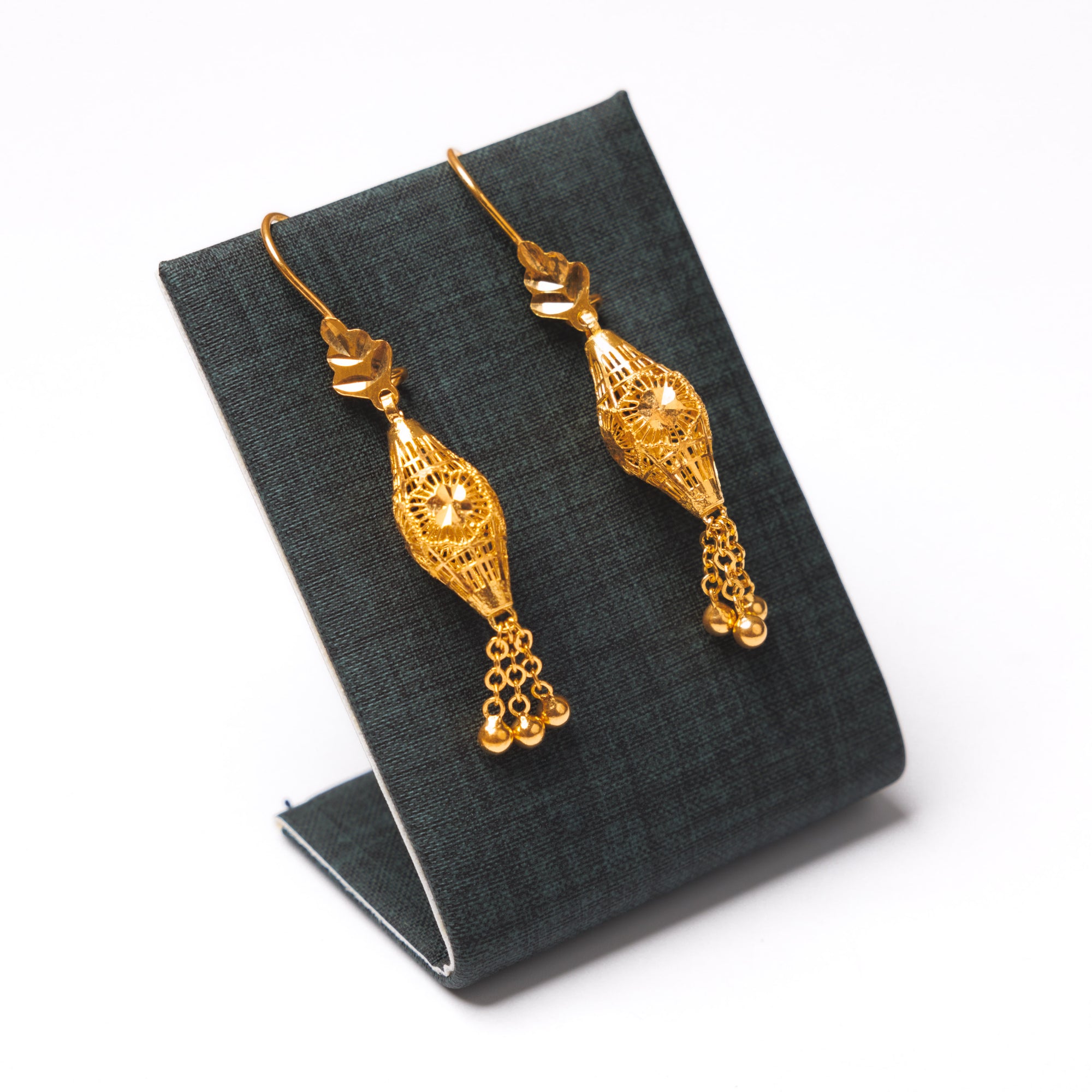 Barrel Shaped Earrings (D14) - Silver 925 & Gold Plated