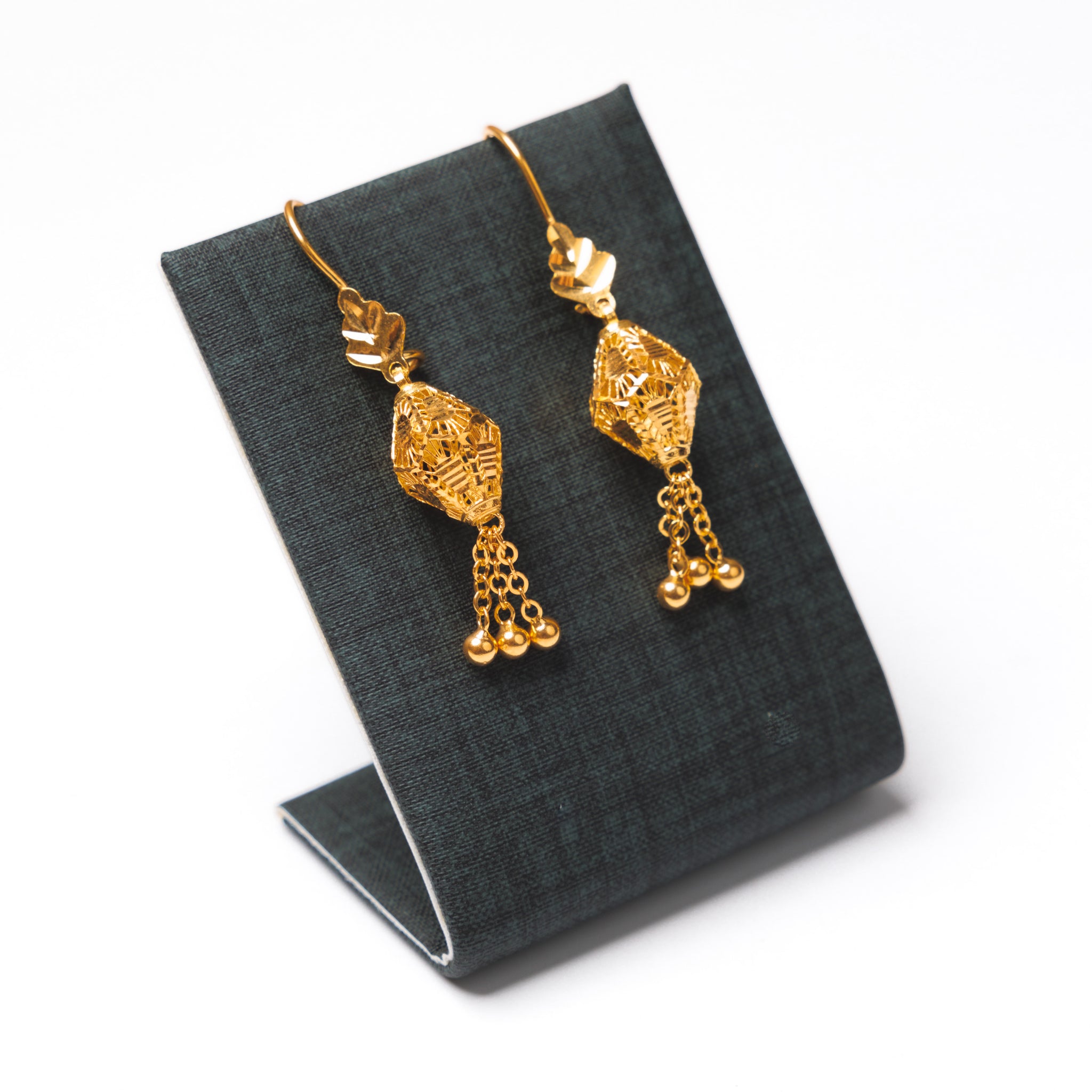 Barrel Shaped Earrings (D12) - Silver 925 & Gold Plated