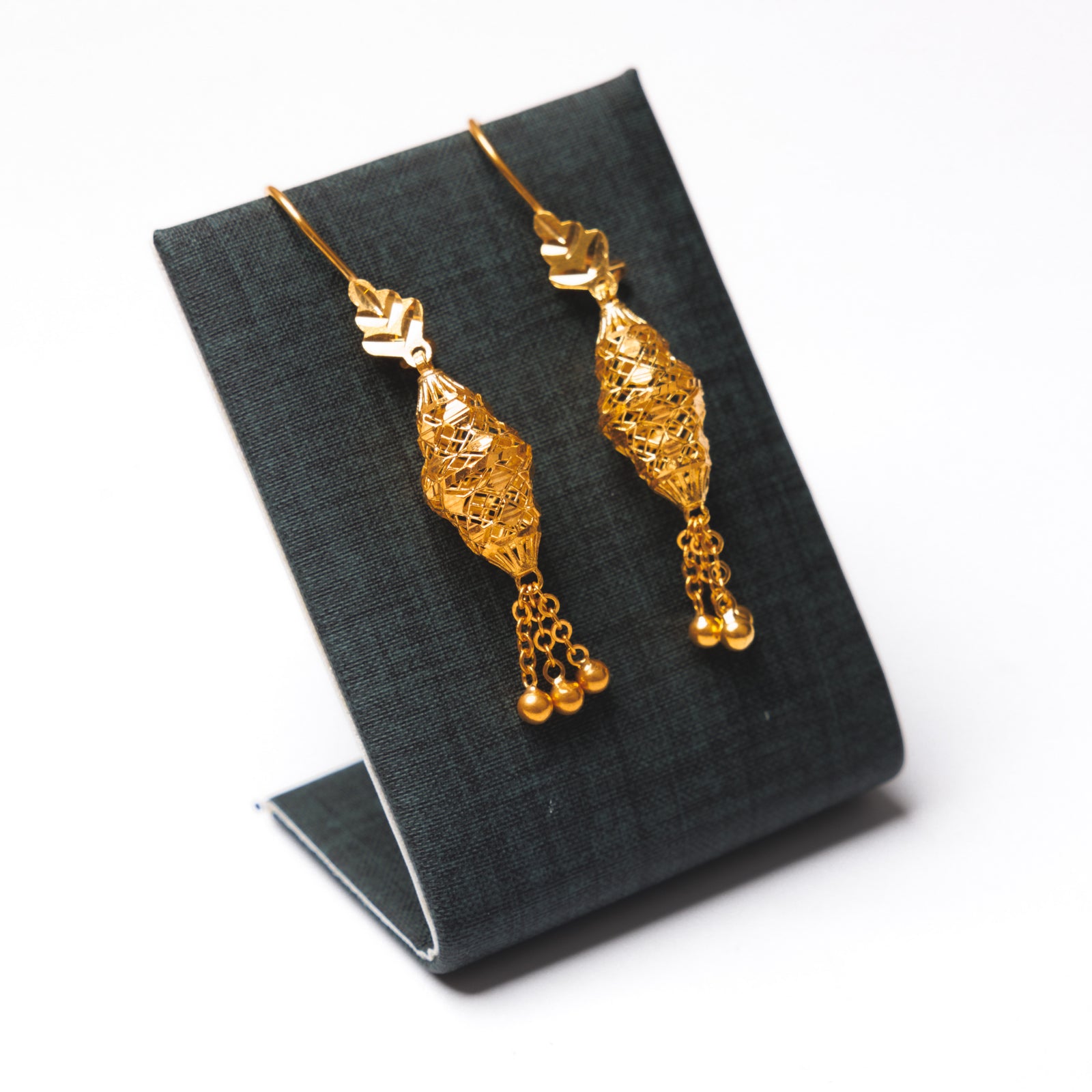 Barrel Shaped Earrings (D20) - Silver 925 & Gold Plated