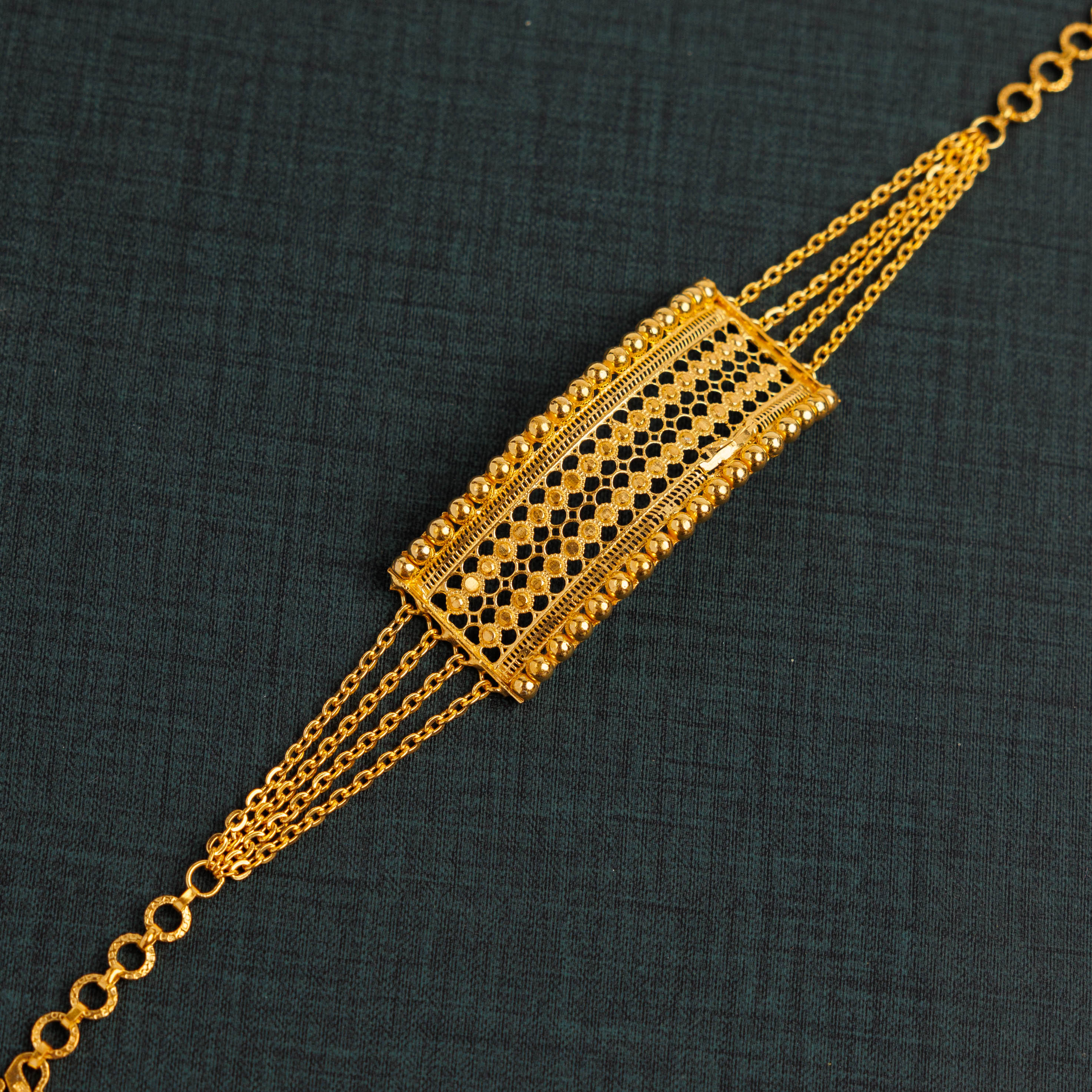 سوار منحنى نصف خط - (منقط) - Silver 925 و Gold Plated