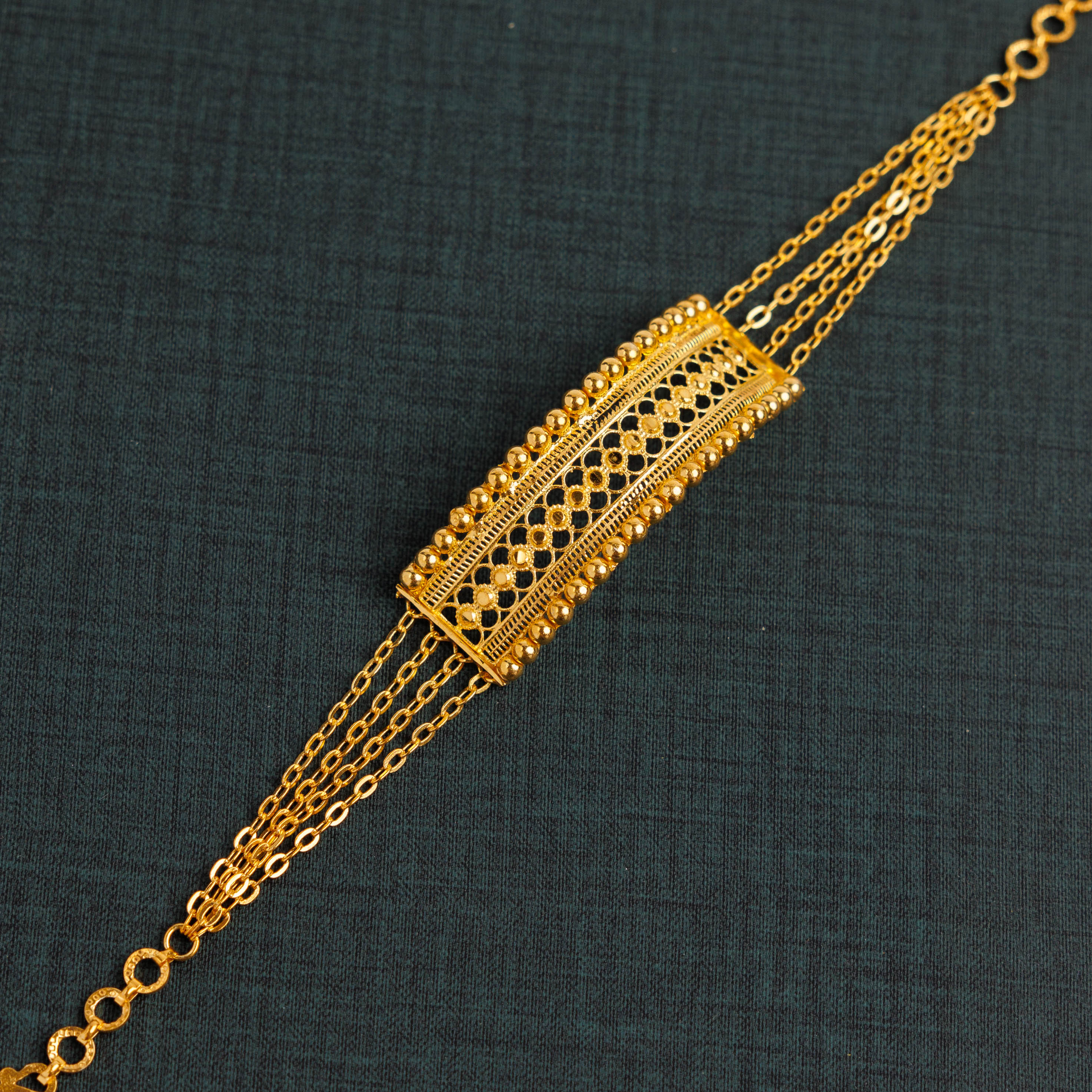 سوار منحنى نصف RP - (منقط) - Silver 925 و Gold Plated