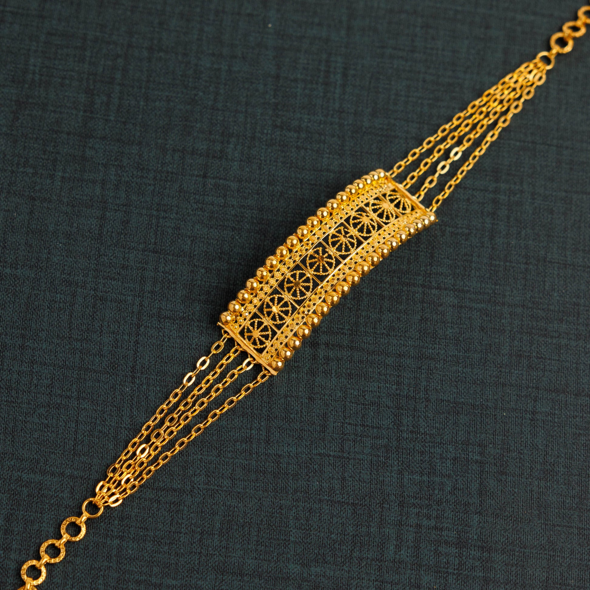 Gold Plated Sterling Silver 925 flower bracelet, image 2 of 3
