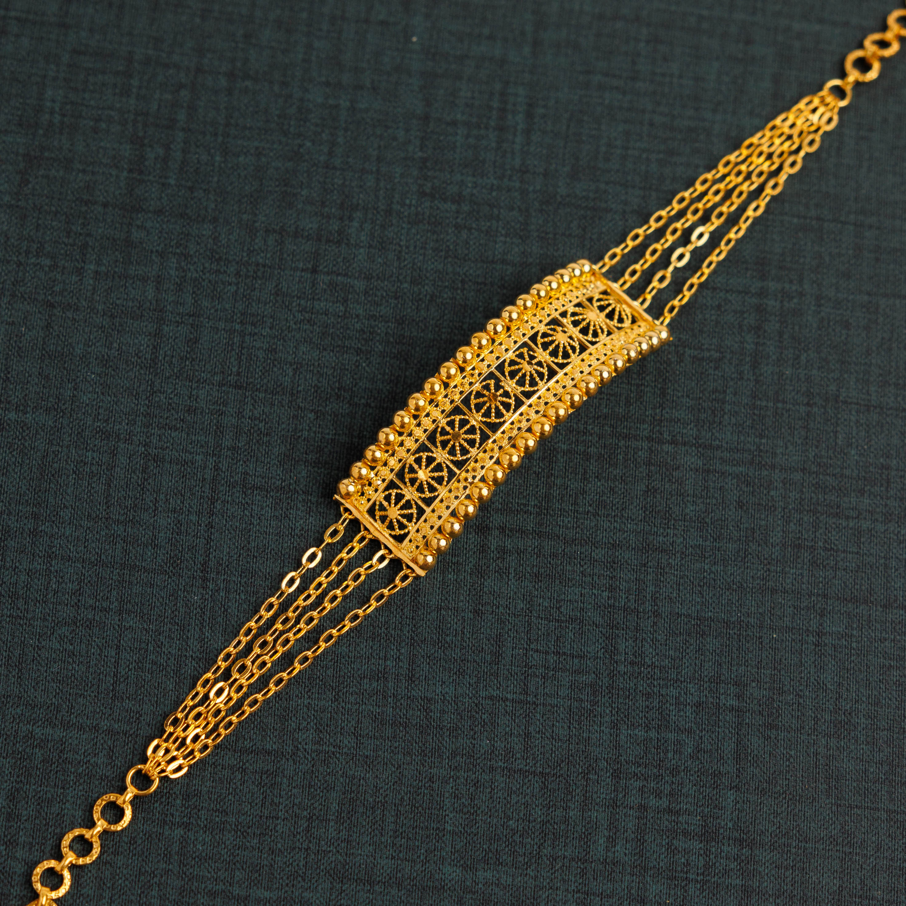 Gold Plated Sterling Silver 925 flower bracelet, image 2 of 3