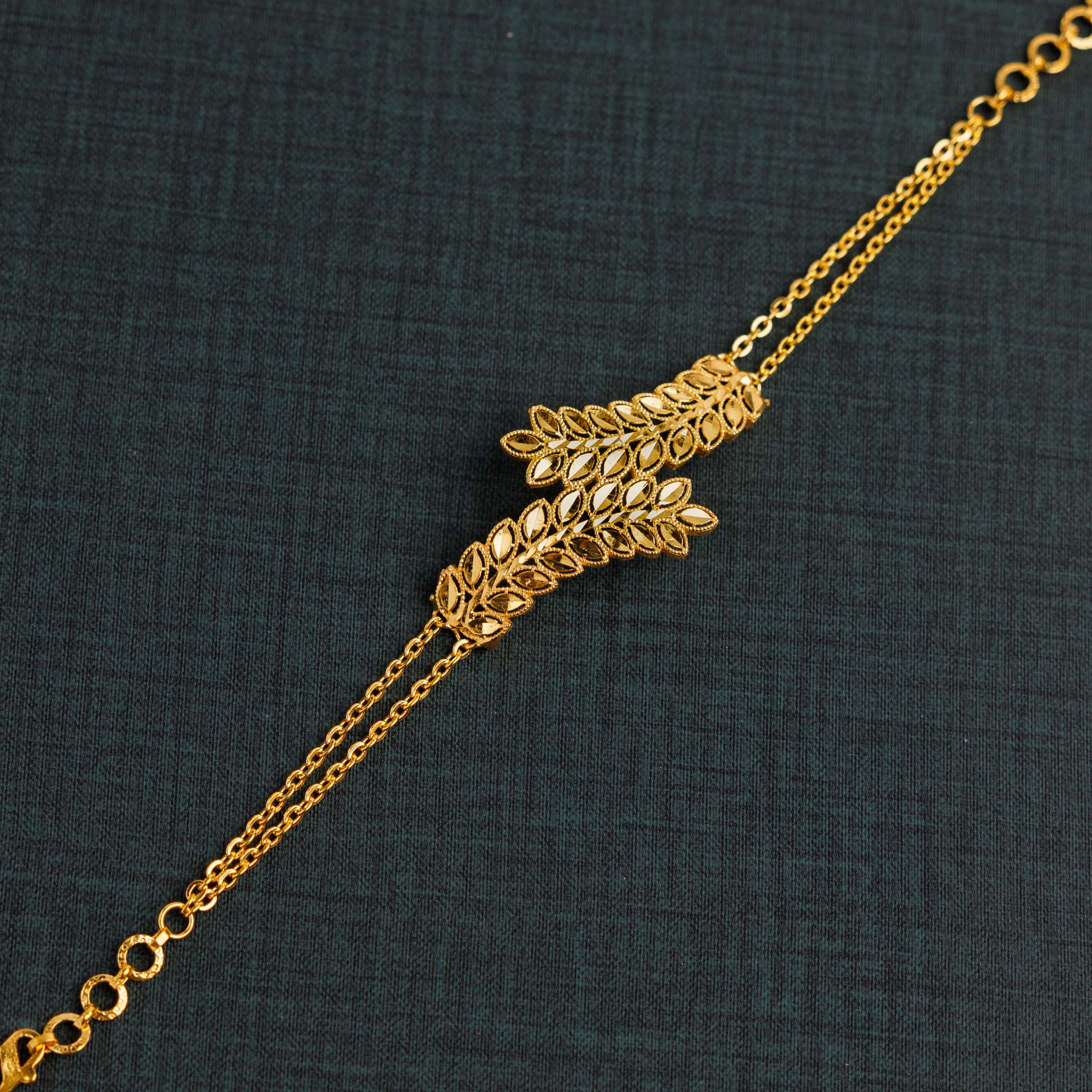 Gold Plated Sterling Silver 925 leaf bracelet, image 2 of 2