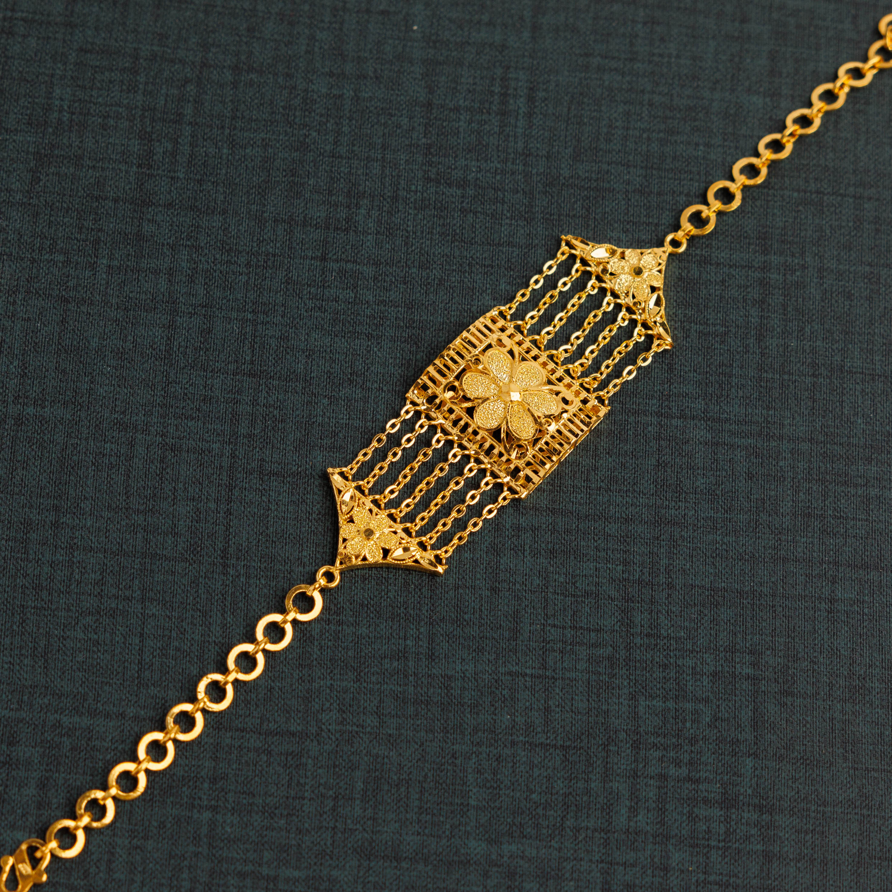 سوار Kid's Murabba & Chain - Silver 925 و Gold Plated