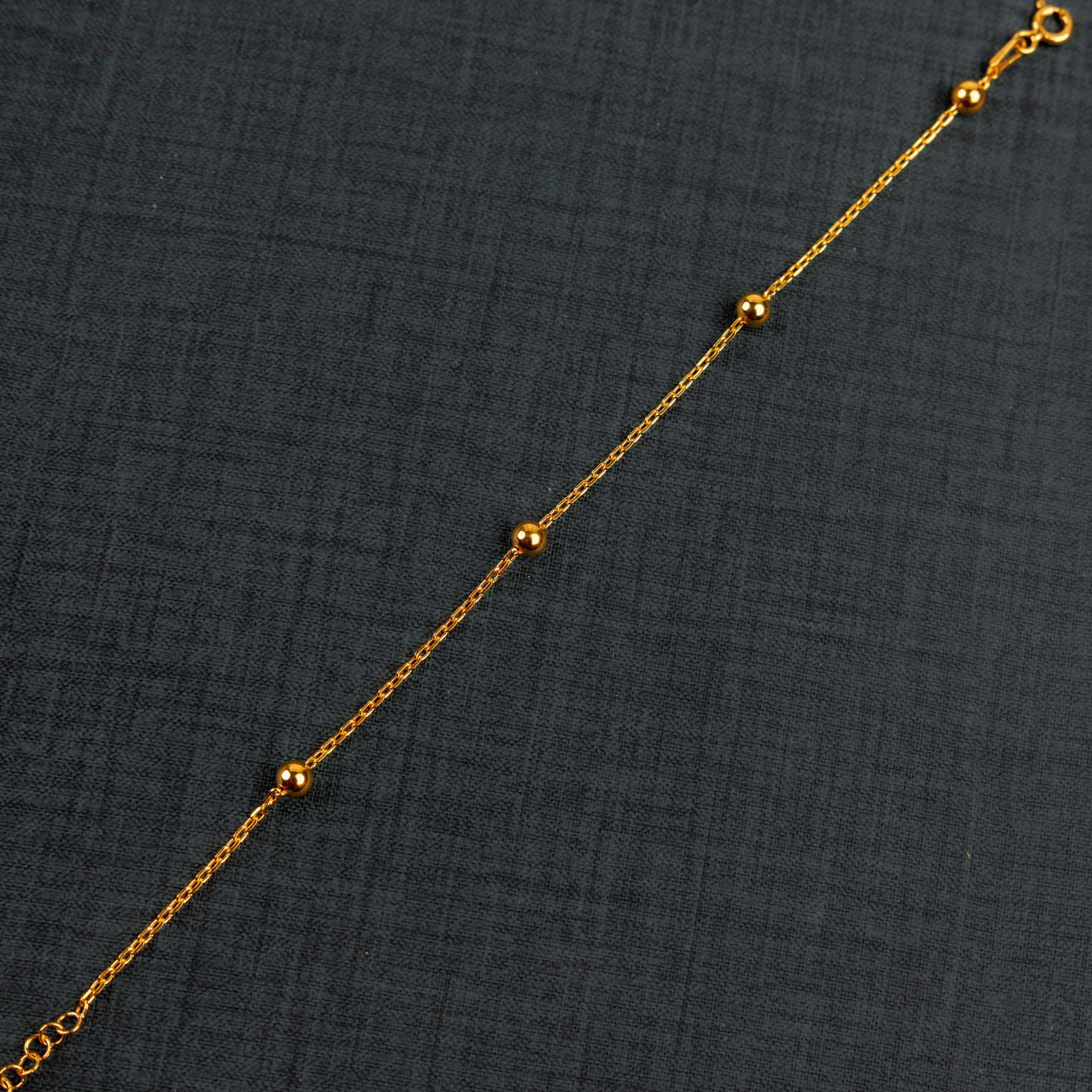 Beads Balls Bracelet (D1) - Silver 925 و Gold Plated
