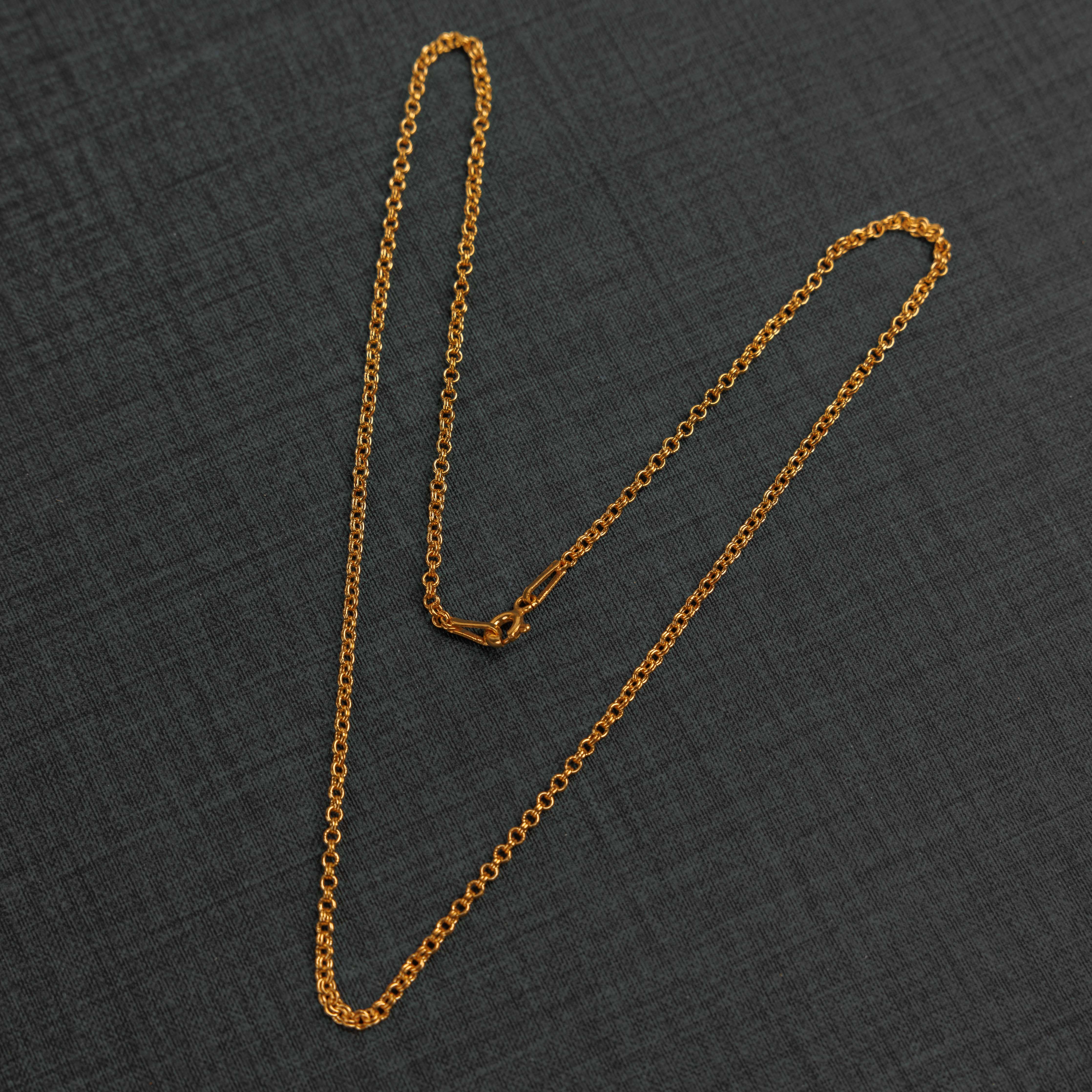 سلسلة وصلات دائرية مزدوجة (D1) - فضة 925 ومطلية بالذهب