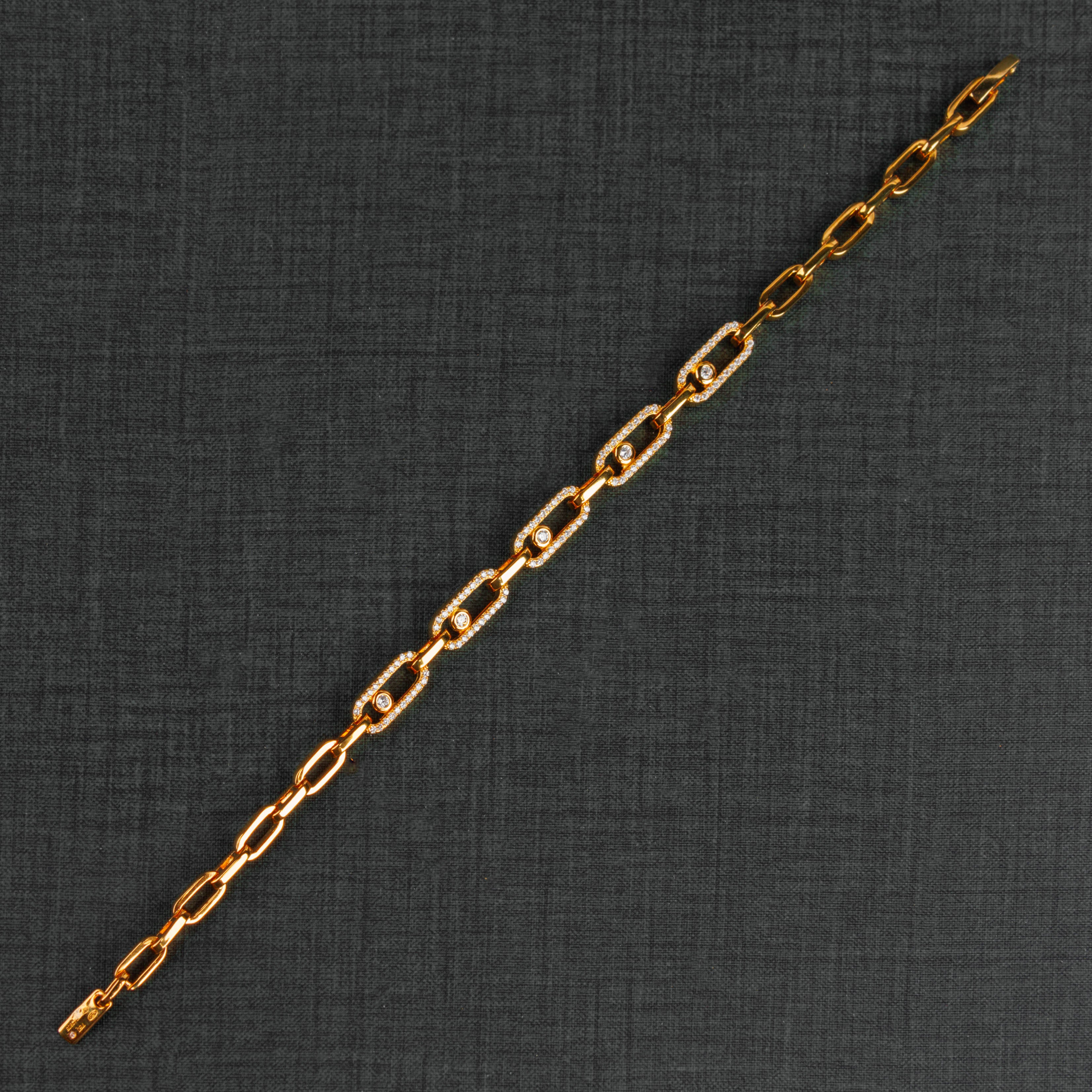 سوار الارتباط مع الحجارة (D1) - Silver 925 و Gold Plated