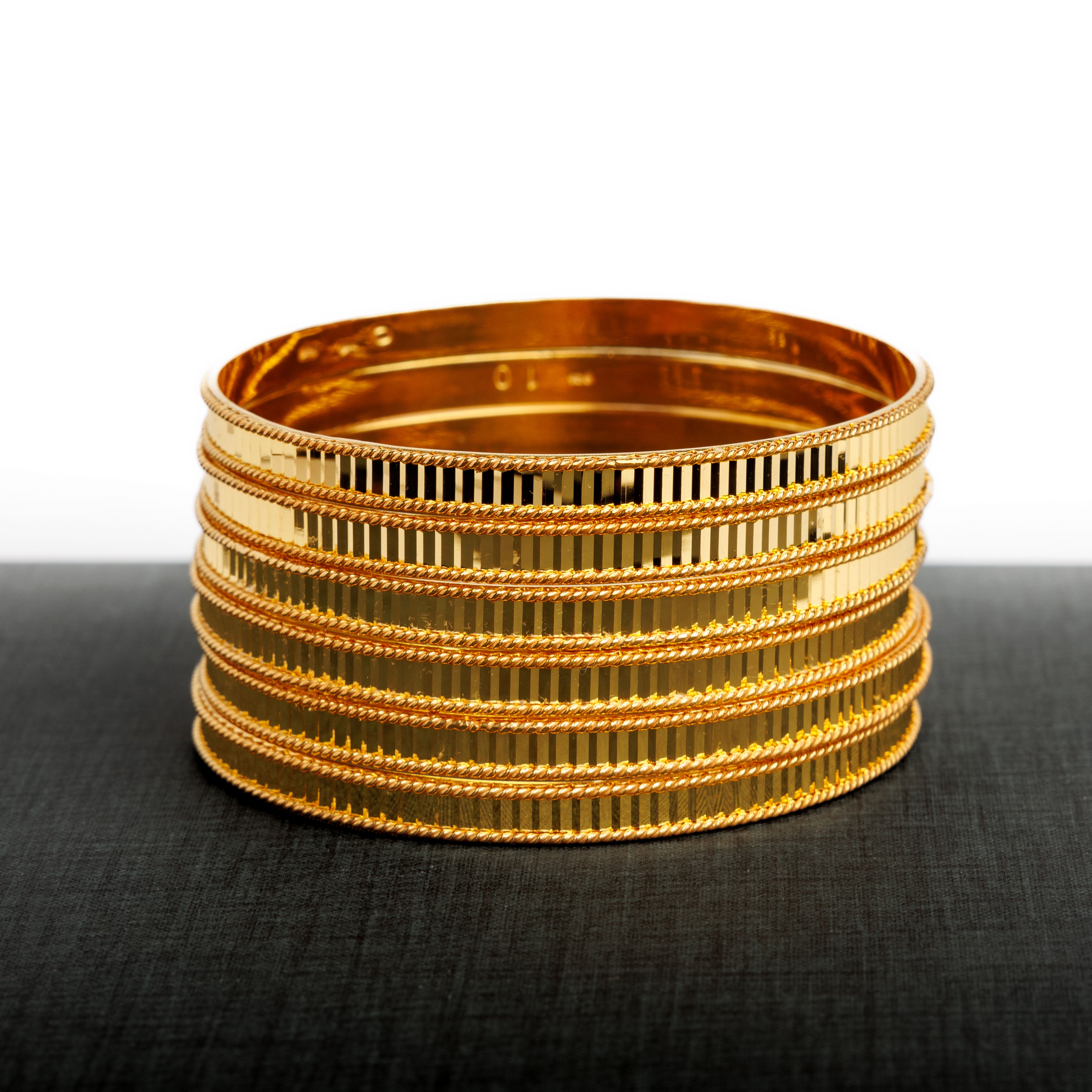 Adult's Bangles (D14-A) - 925 Silver & 24K Gold Plated