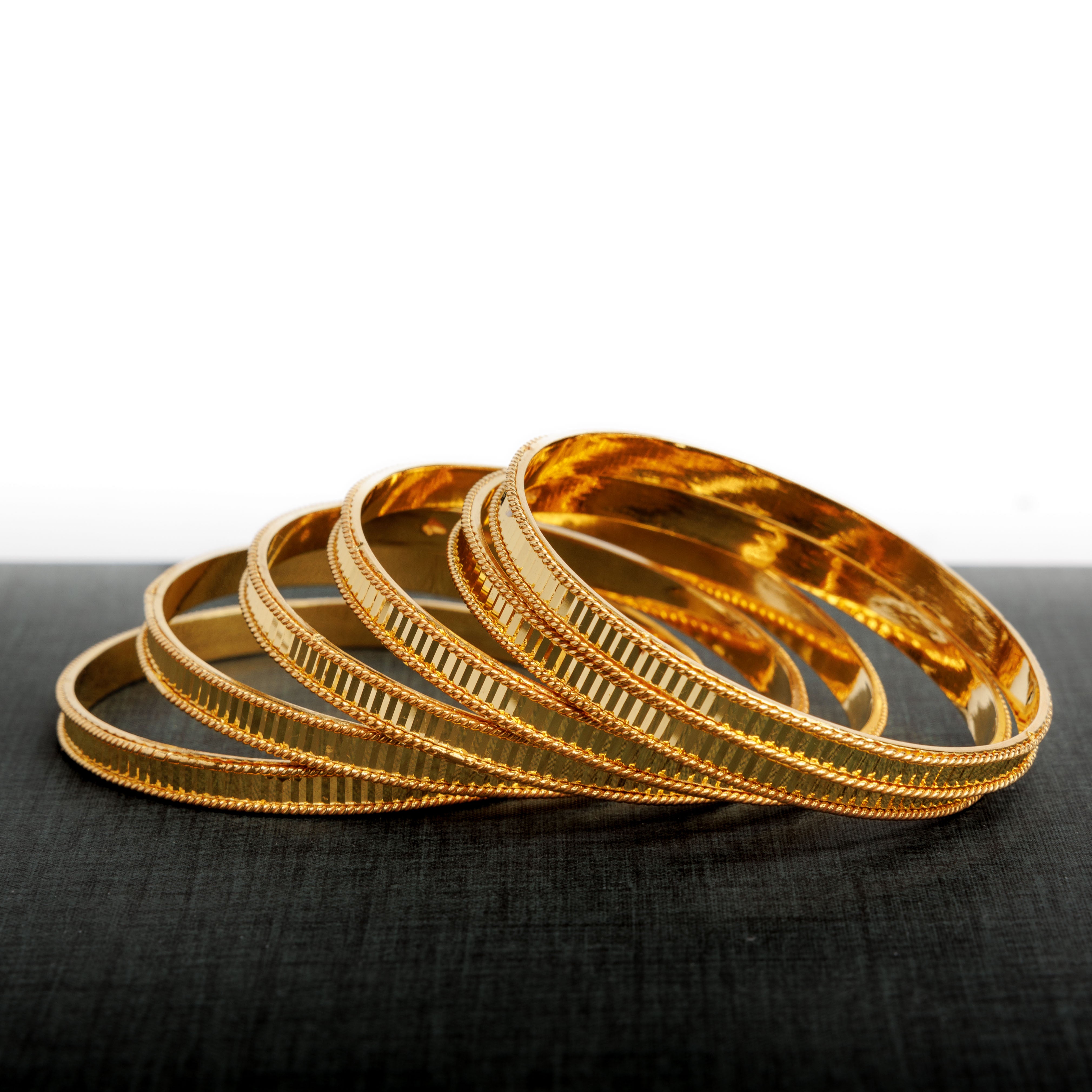 Adult's Bangles (D14-A) - 925 Silver & 24K Gold Plated