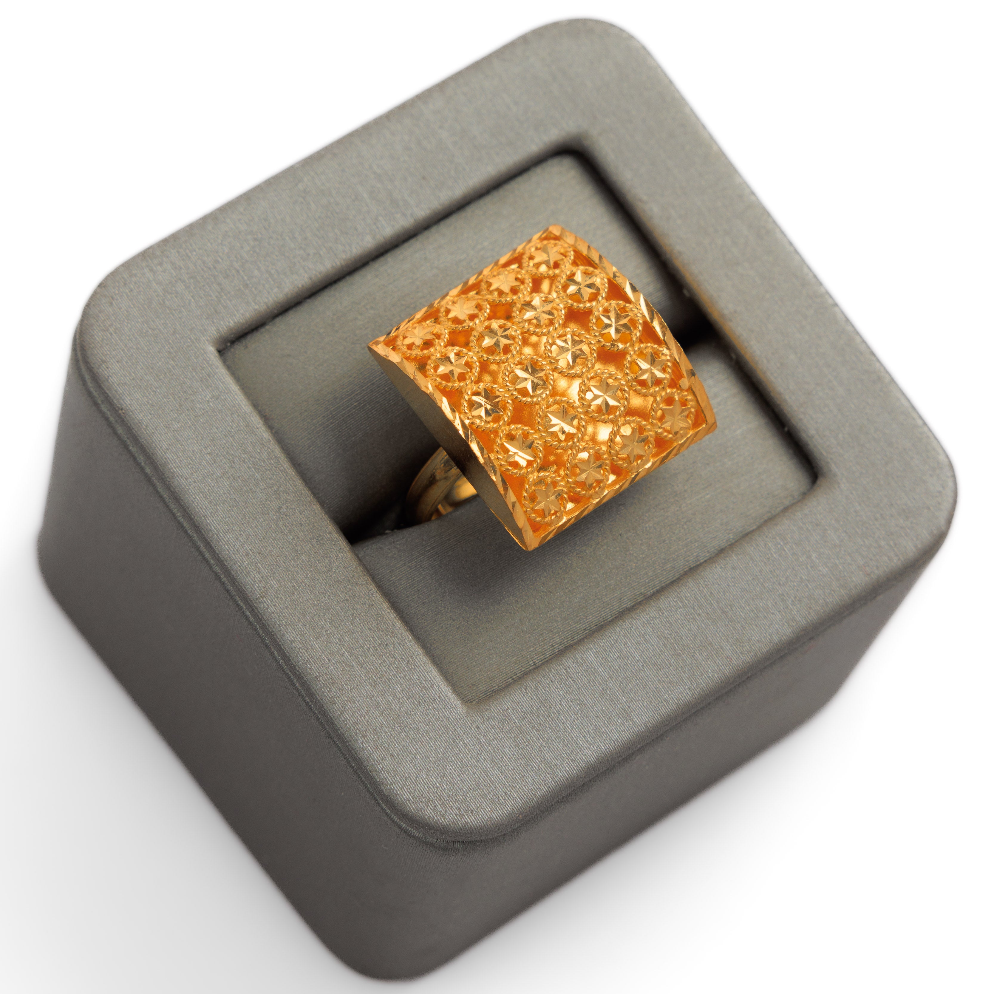 حلقة مربعة (D1) - Silver 925 و Gold Plated