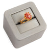 Natural Stone Ring (Coral) - Silver 925 & Gold Plated