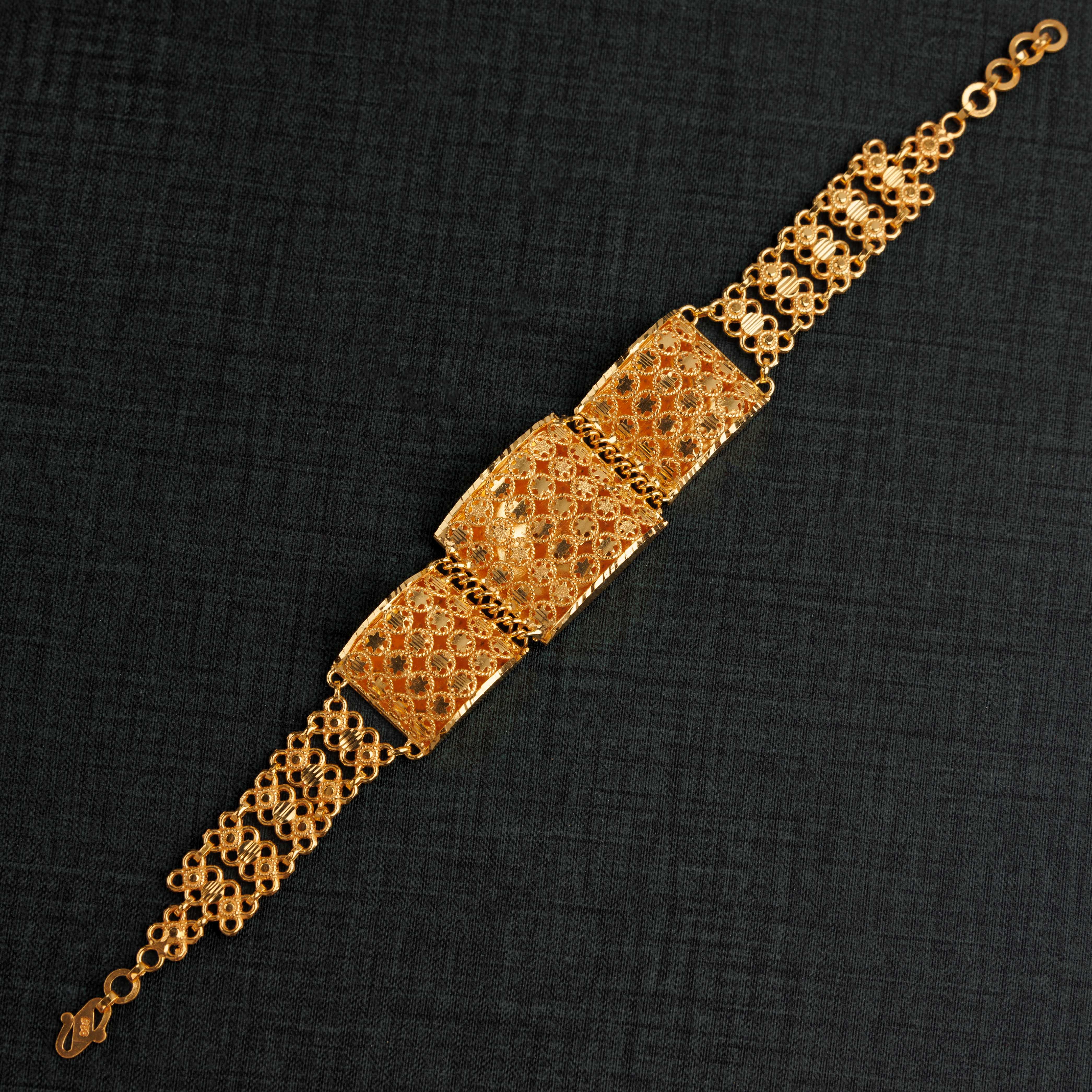 سوار التصميم المربع (D1) - Silver 925 و Gold Plated