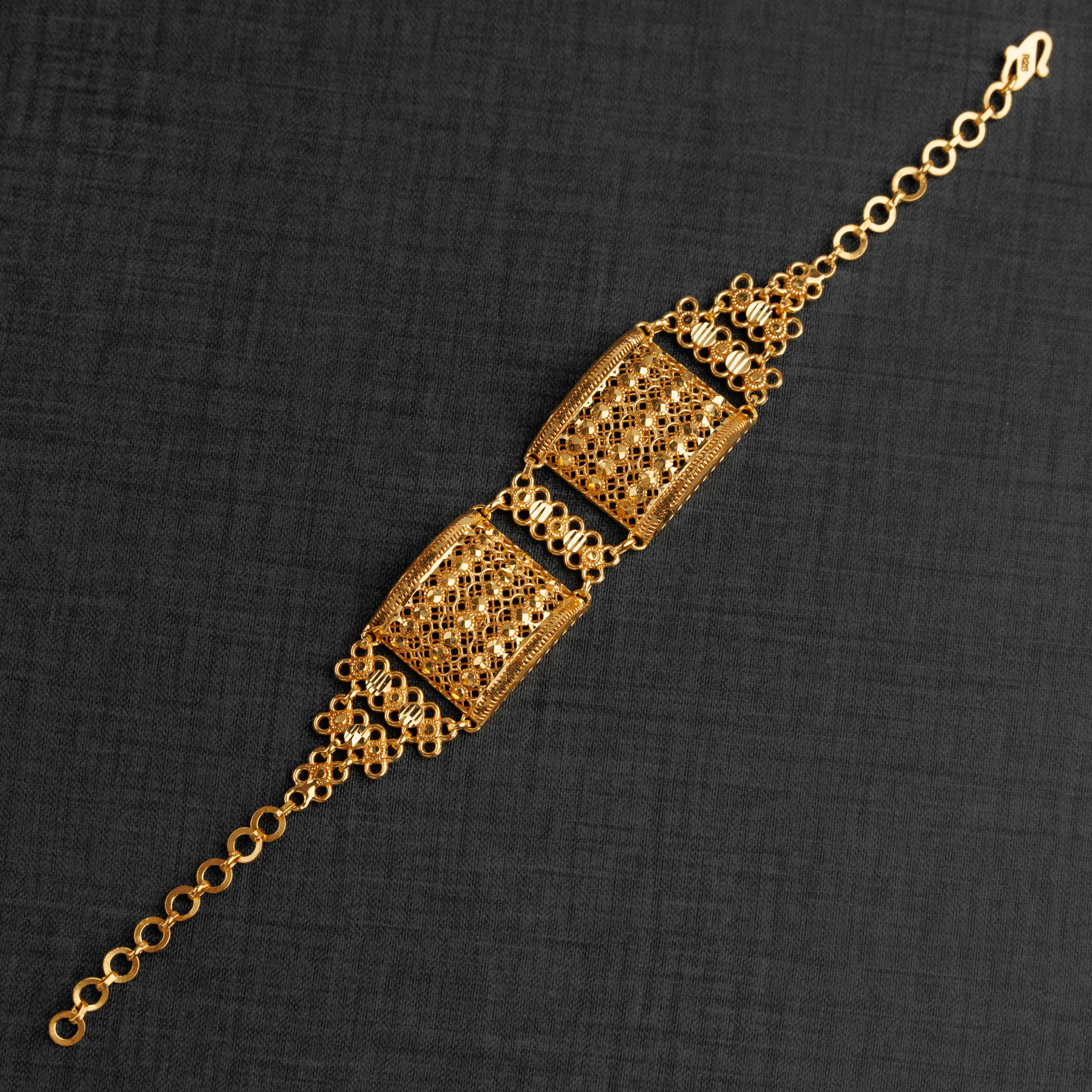 سوار التصميم المربع (D2) - Silver 925 و Gold Plated