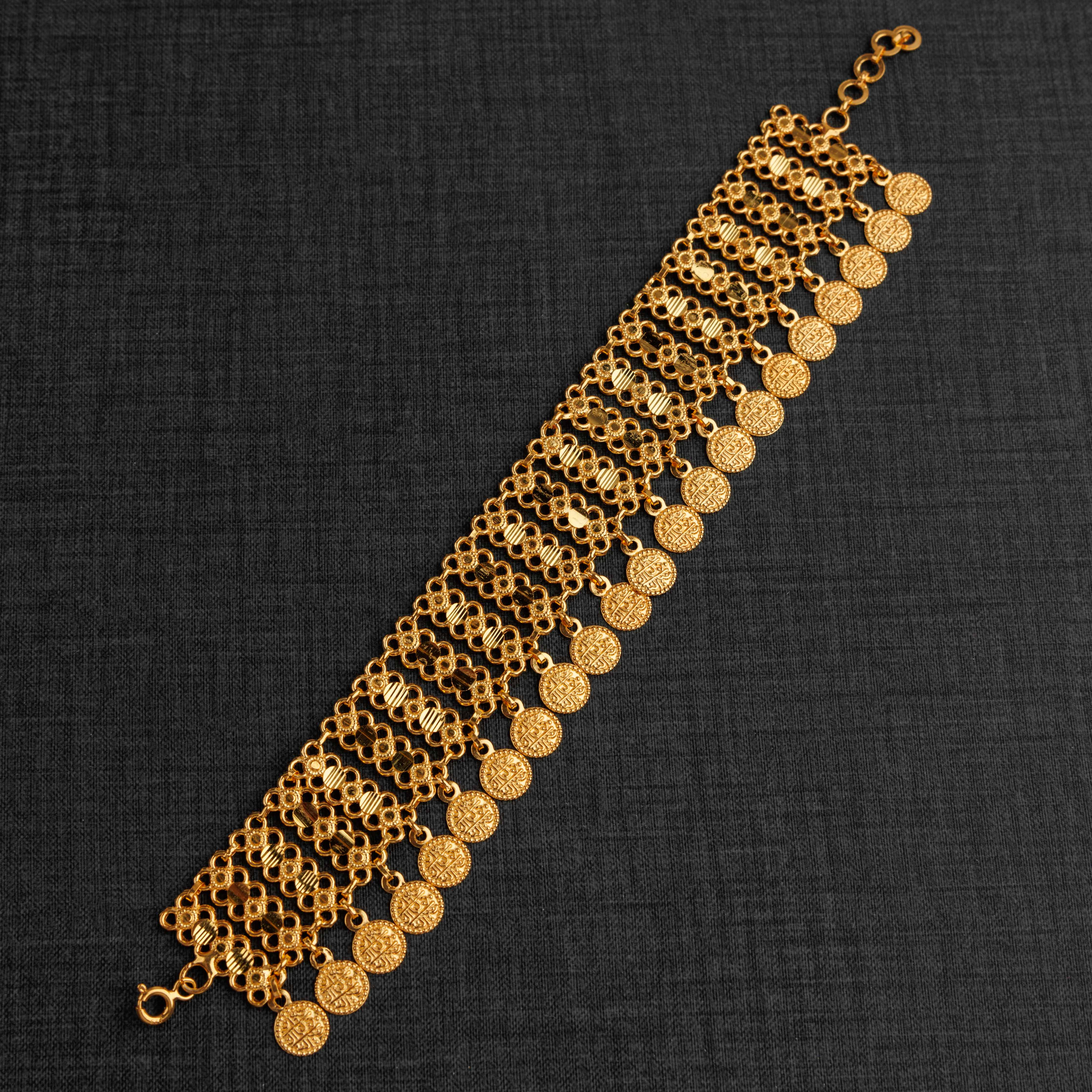 سوار العملة المعدنية (D4) -Silver 925 و Gold Plated