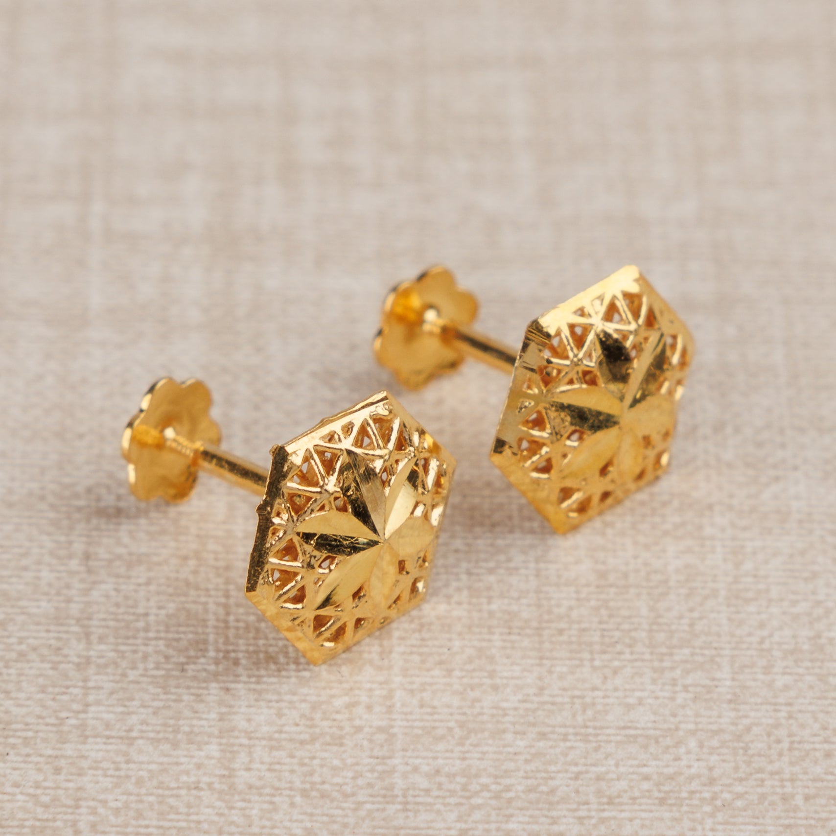 Hexa Shape Tops (D1) - Silver 925 & Gold Plated