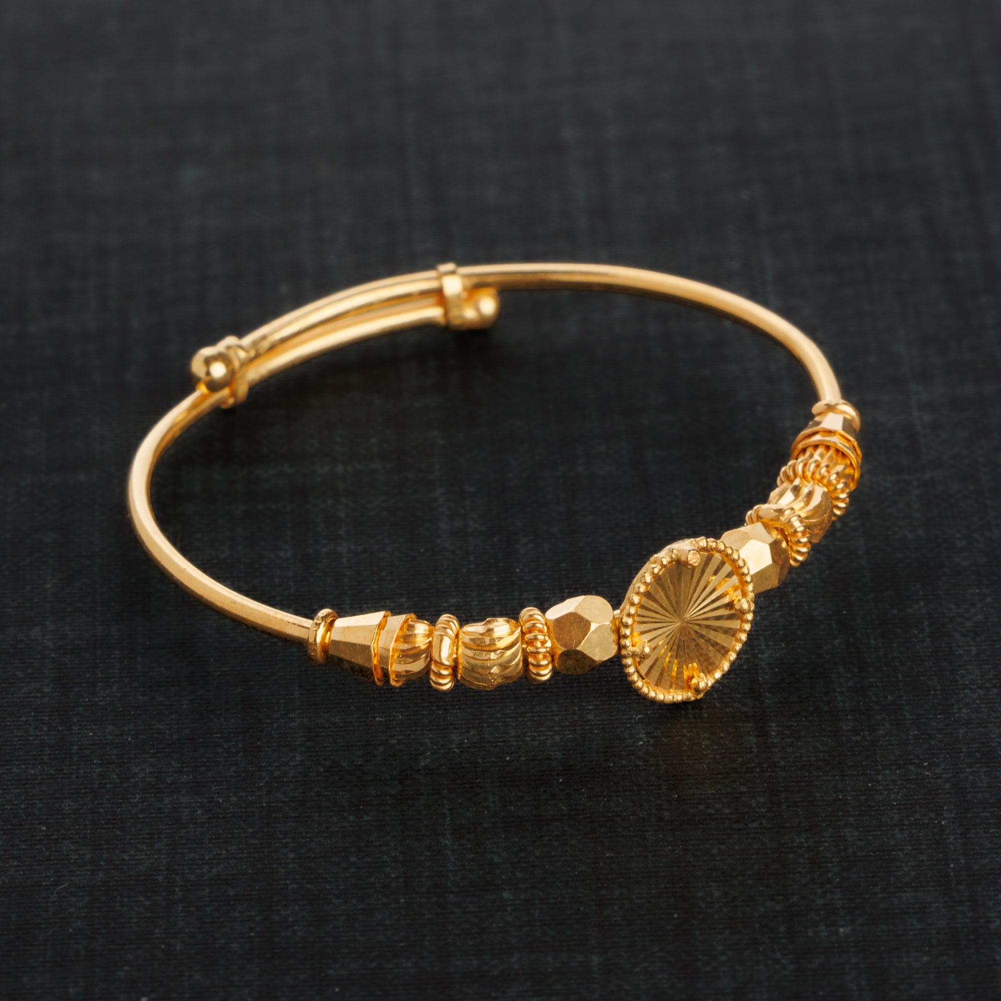 Flexible Child's Bangle (D27) - Silver 925 & Gold Plated