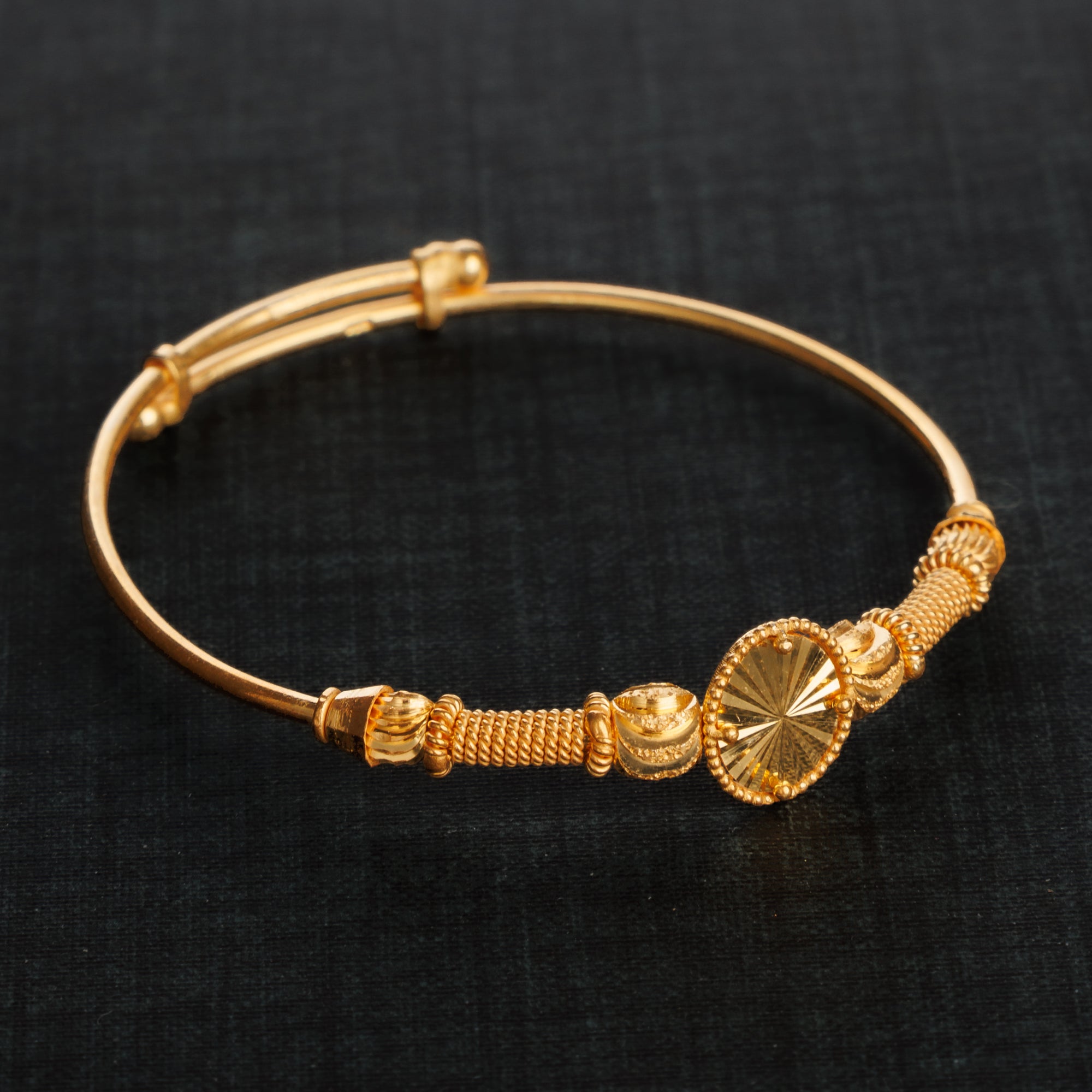 Flexible Child's Bangle (D10) - Silver 925 & Gold Plated