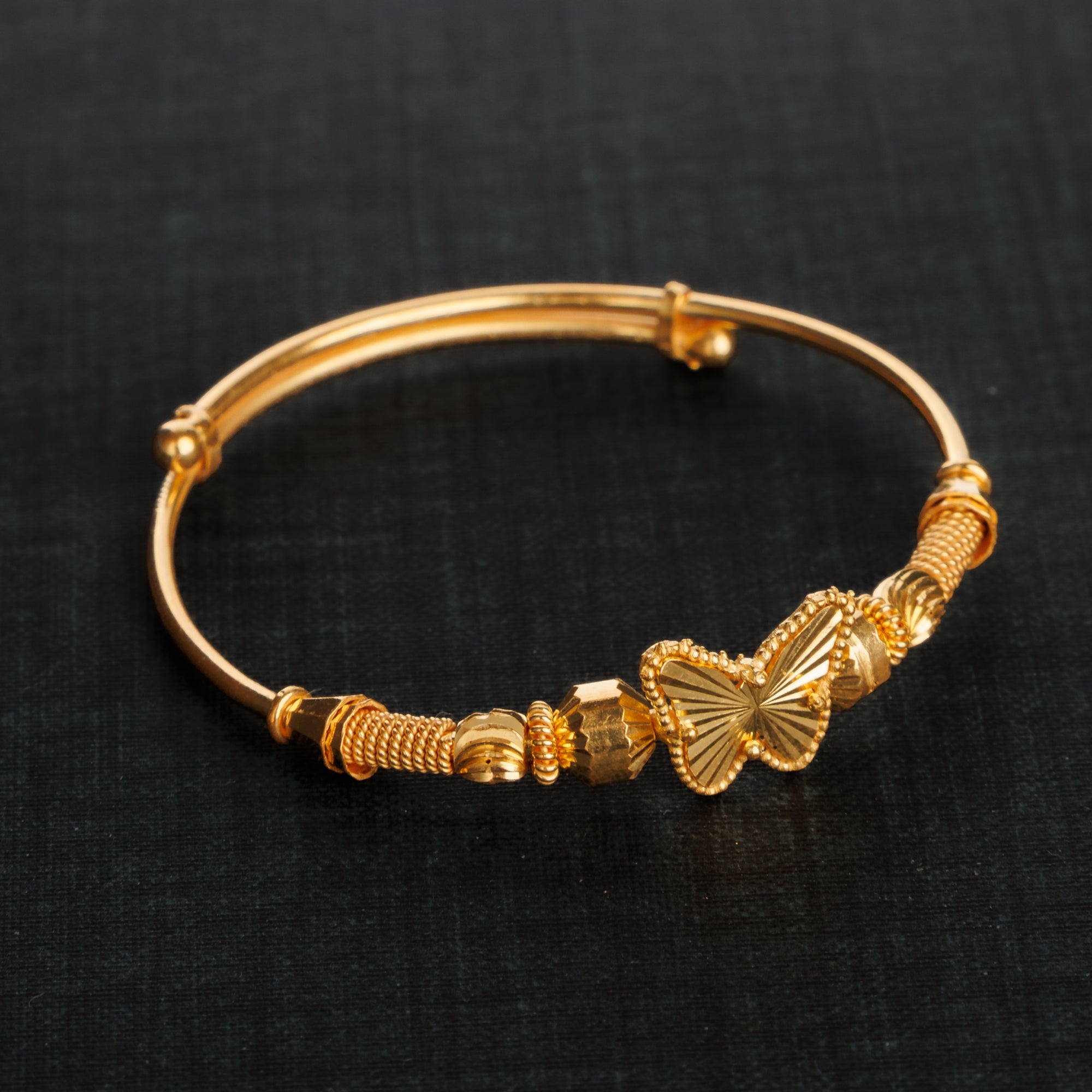 Flexible Child's Bangle (D8) - Silver 925 & Gold Plated