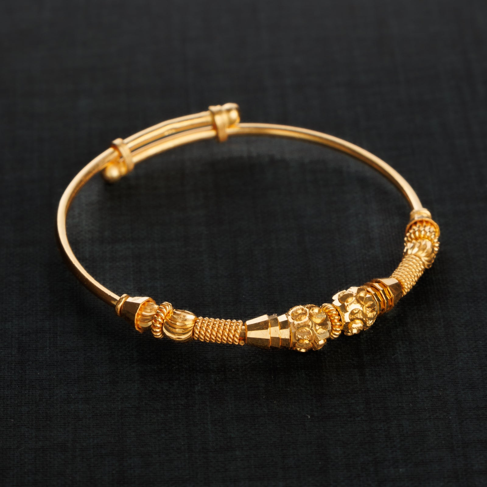 Flexible Child's Bangle (D12) - Silver 925 & Gold Plated