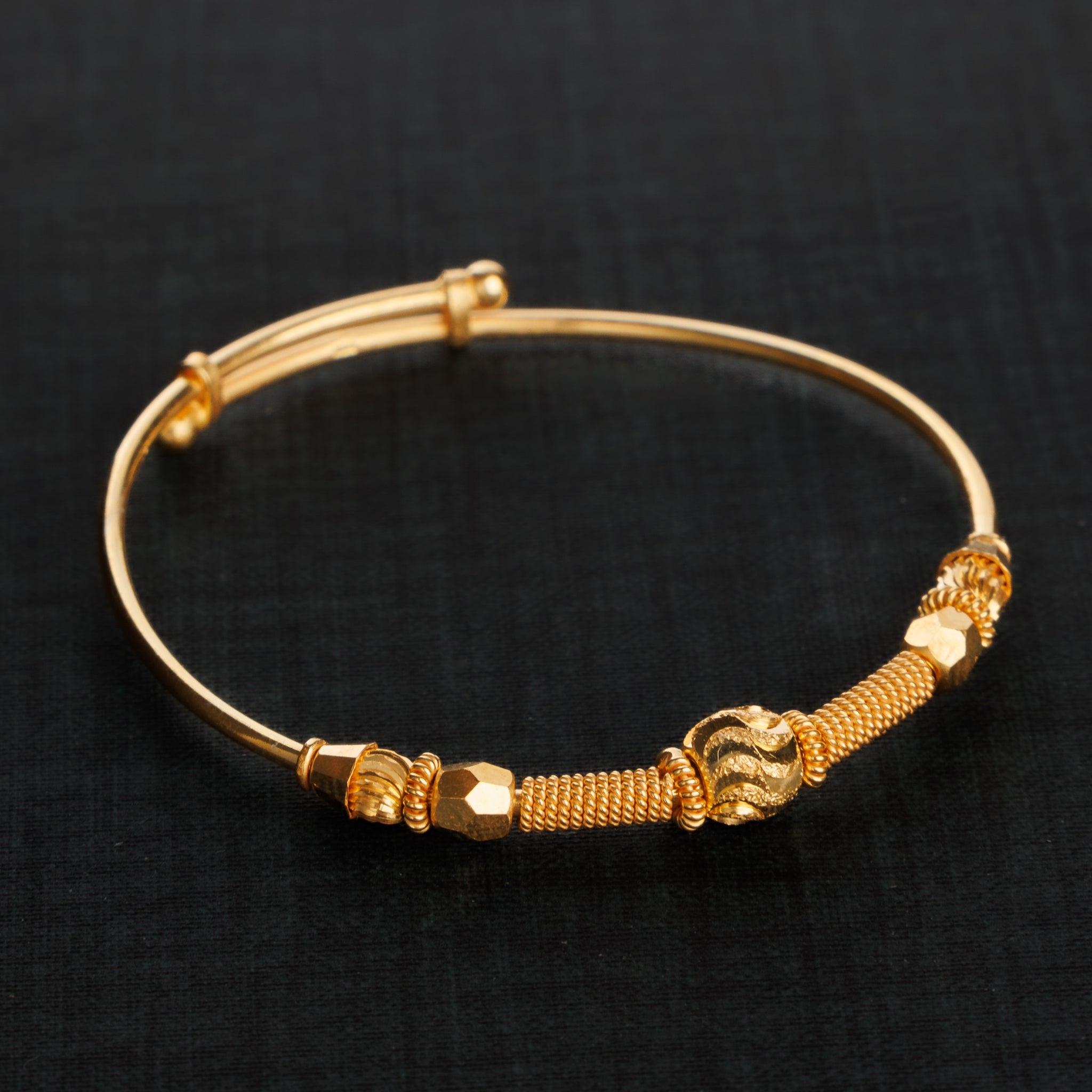 Flexible Child's Bangle (D11) - Silver 925 & Gold Plated