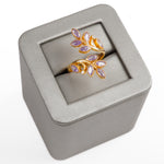 Leaf Ring / Light Amethyst (D1) - Silver 925 & Gold Plated