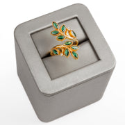 حلقة الورقة / erinite (D1) - Silver 925 و Gold Plated