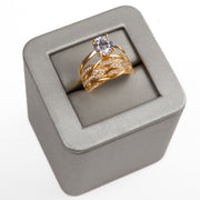 حلقة الكريستال (D1) - Silver 925 و Gold Plated