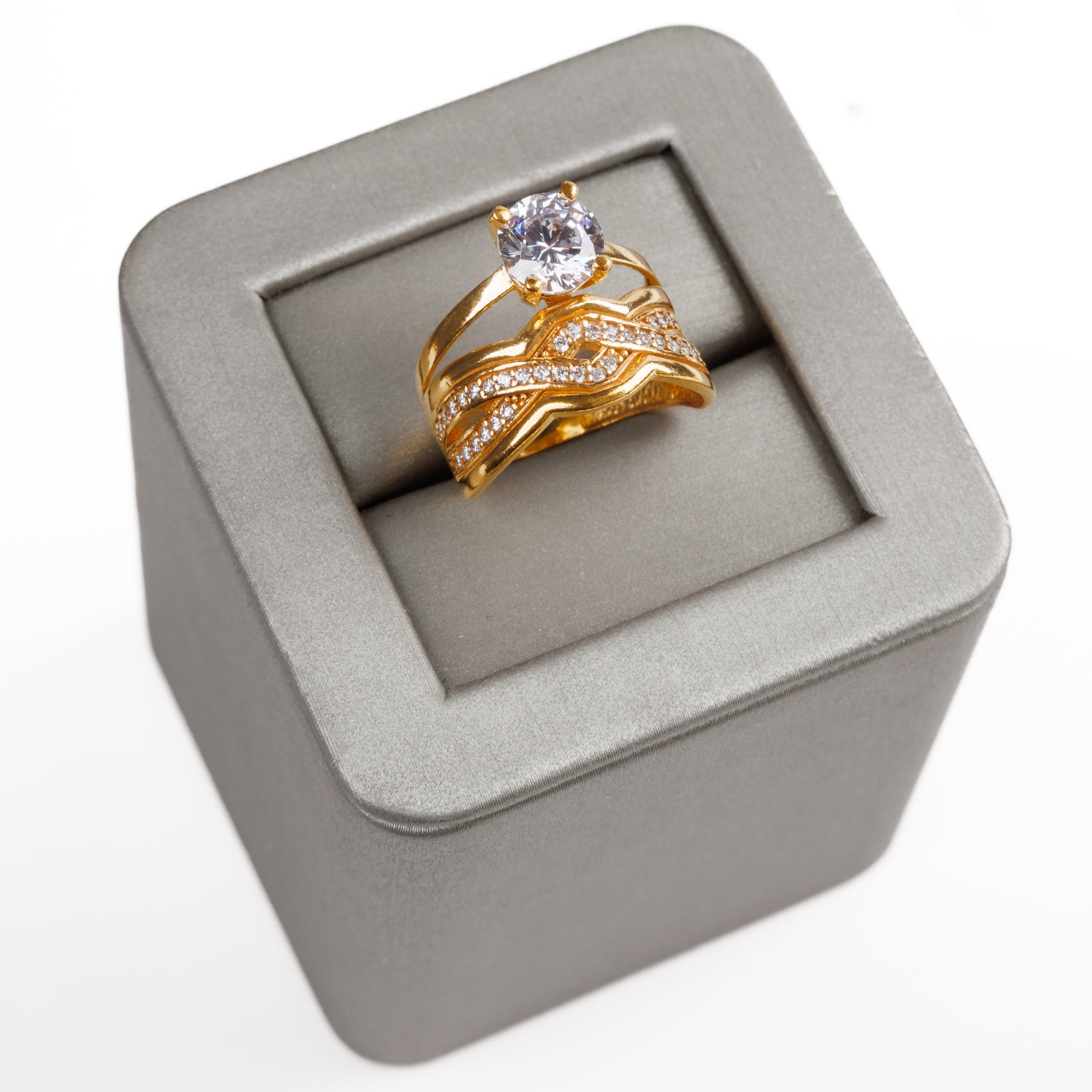 Crystal Ring (D2) - Silver 925 & Gold Plated