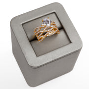 Crystal Ring (D4) - Silver 925 و Gold Plated