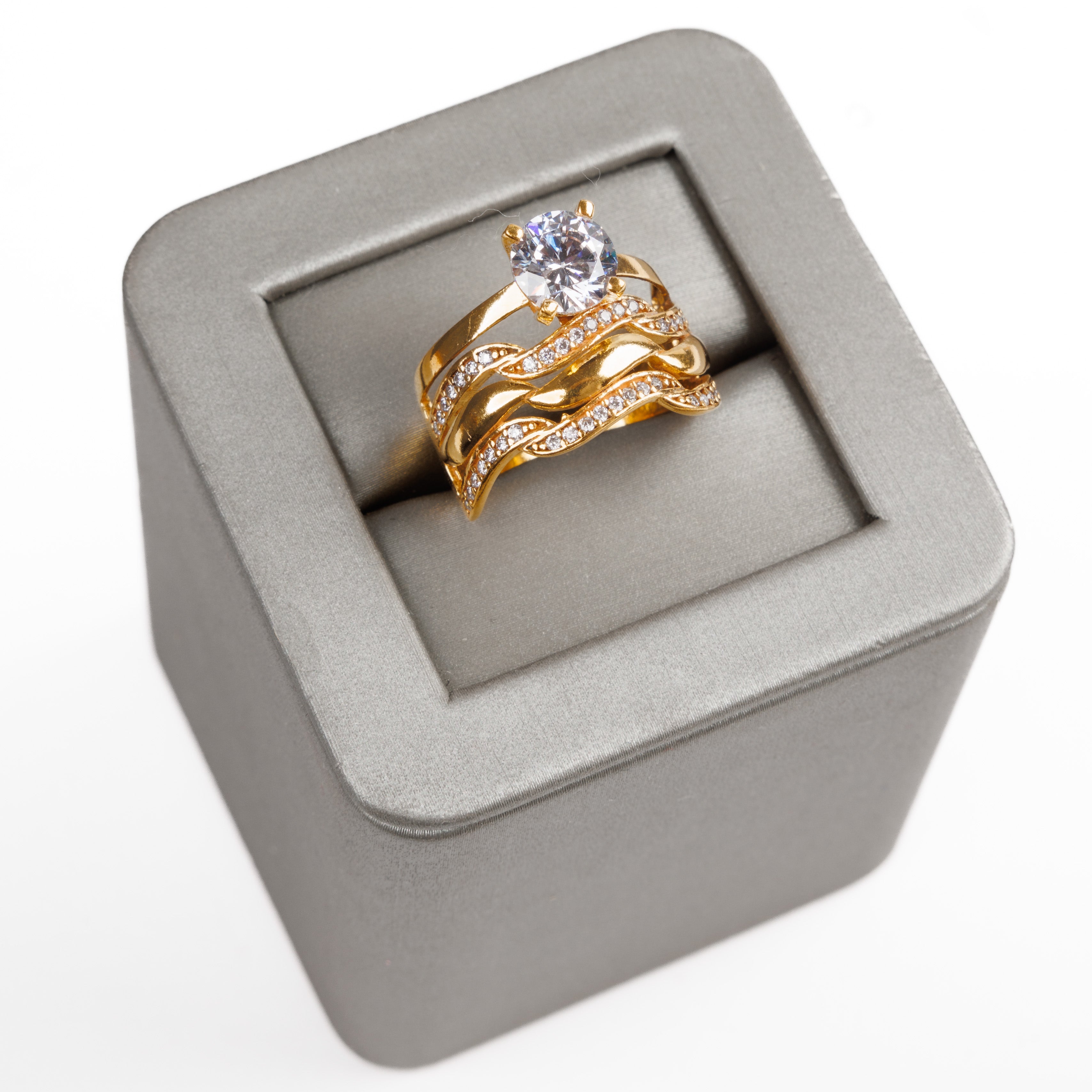 حلقة الكريستال (D6) - Silver 925 و Gold Plated